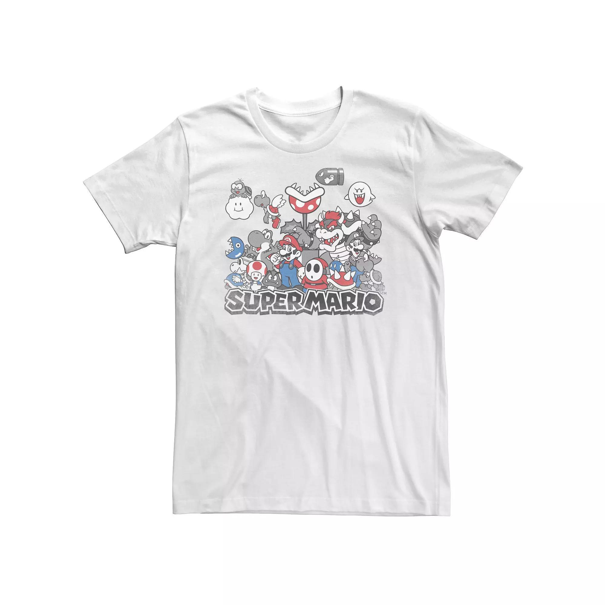 Big & Tall Nintendo Super Mario Running Tee, Men's, Size: XXL Tall, White Product Image