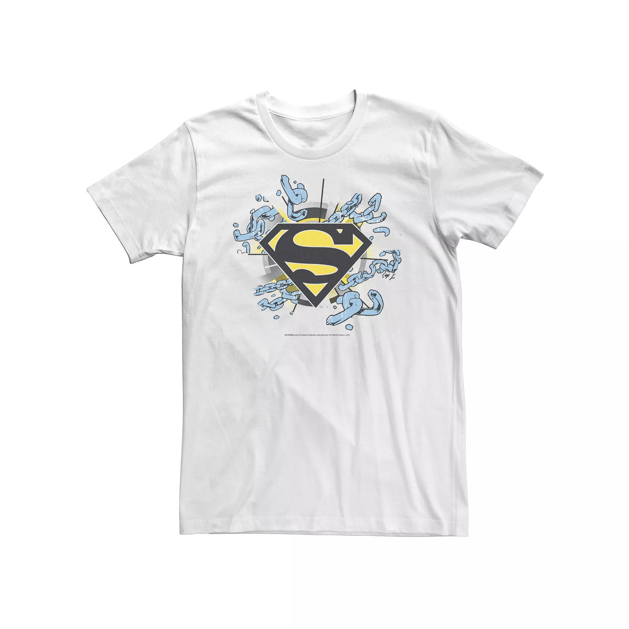 Big & Tall DC Comics Superman Chain Link Logo Tee, Men's, Size: XXL Tall, White Product Image