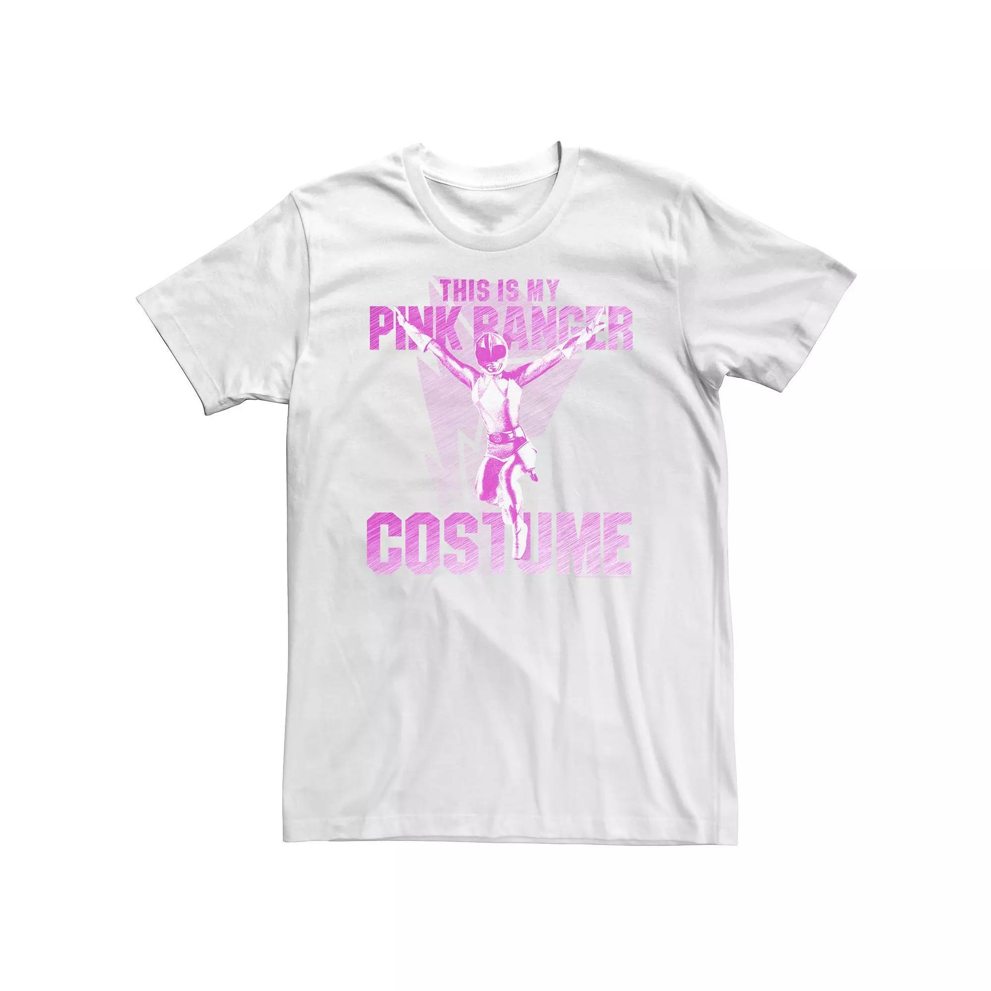 Big & Tall Power Rangers This Is My Pink Ranger Costume Tee, Men's, Size: 3XL, White Product Image