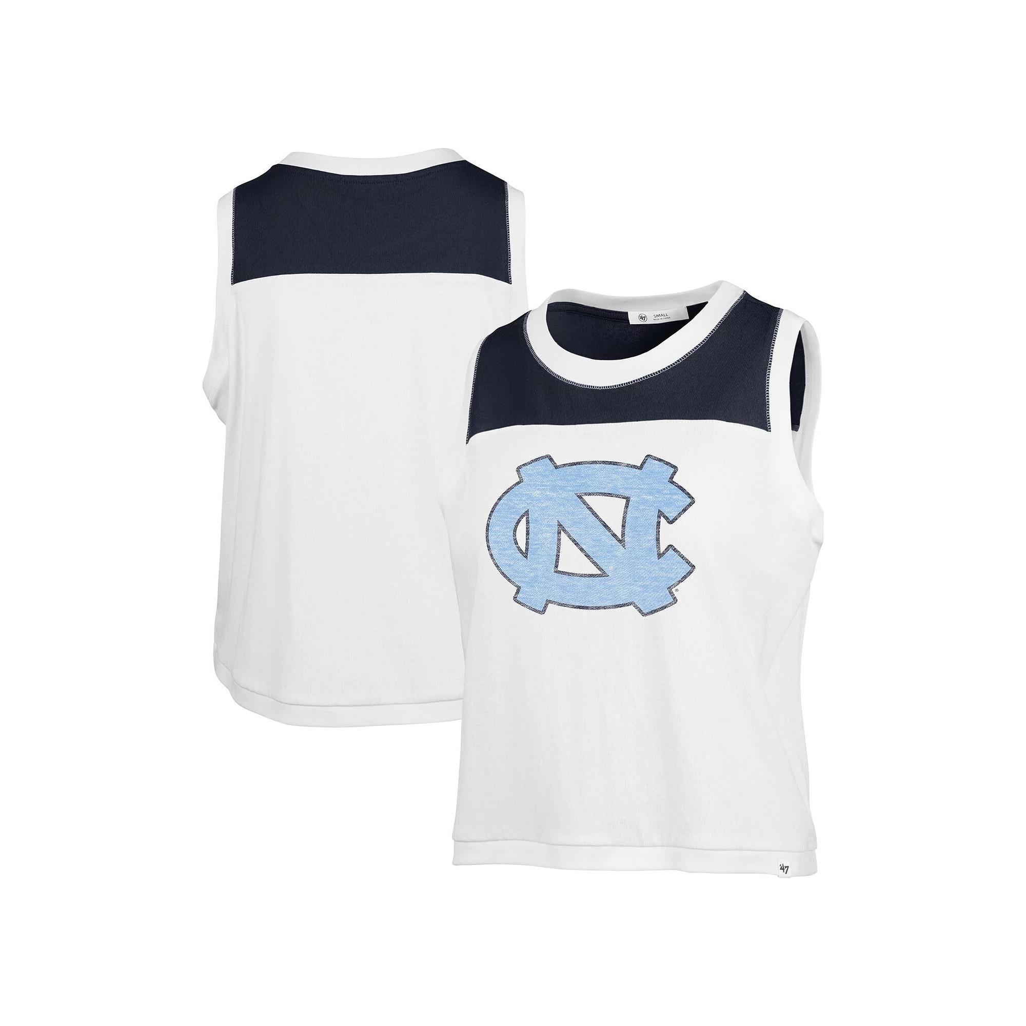 Women's '47 White North Carolina Tar Heels Premier Zoey Waist Length Tank Top, Size: Large Product Image