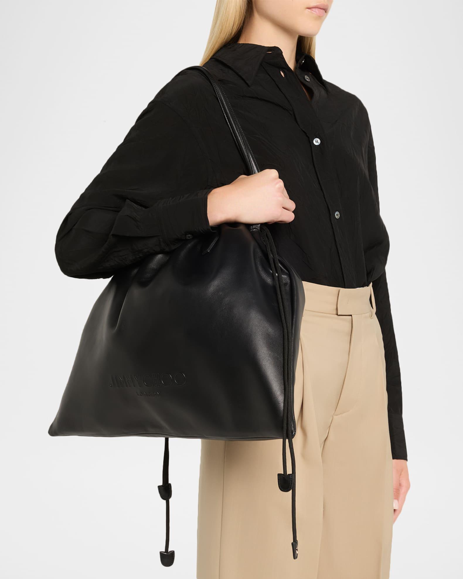 Large Drawstring Leather Tote Bag Product Image
