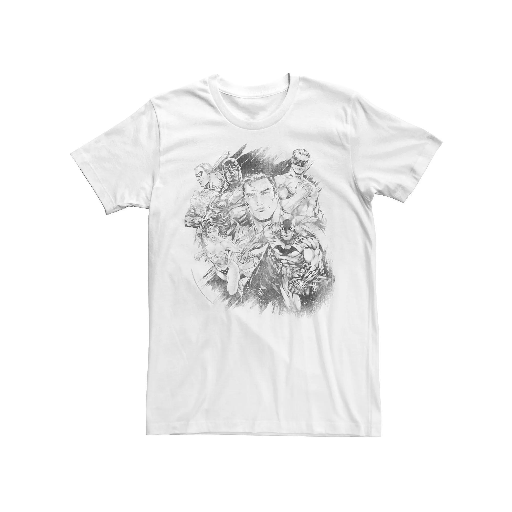 Men's Justice League Hero Pencil Sketch Tee,  Product Image