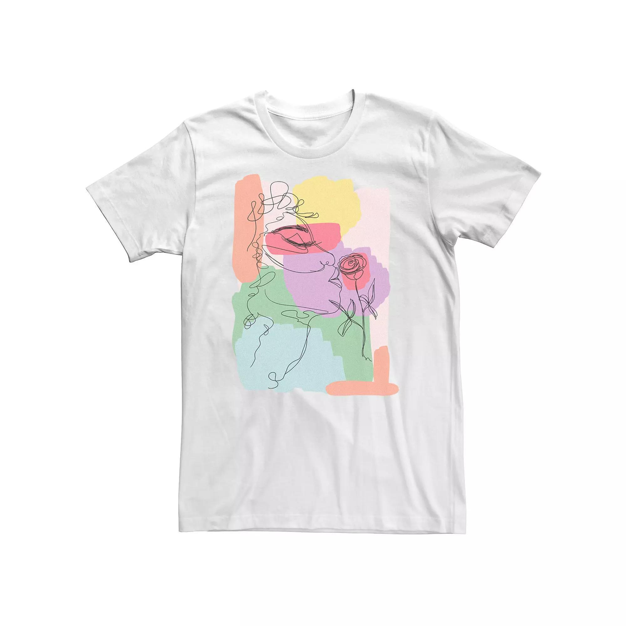 Big & Tall Trendy Smelling The Roses Sketch Tee, Men's, Size: 4XLT, White Product Image