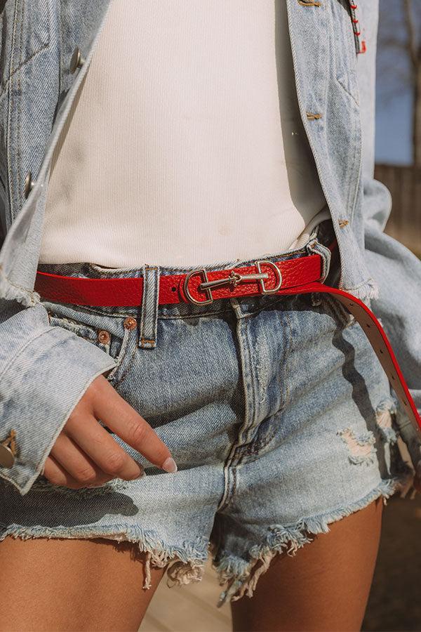 Casual Moment Faux Leather Belt in Red Product Image