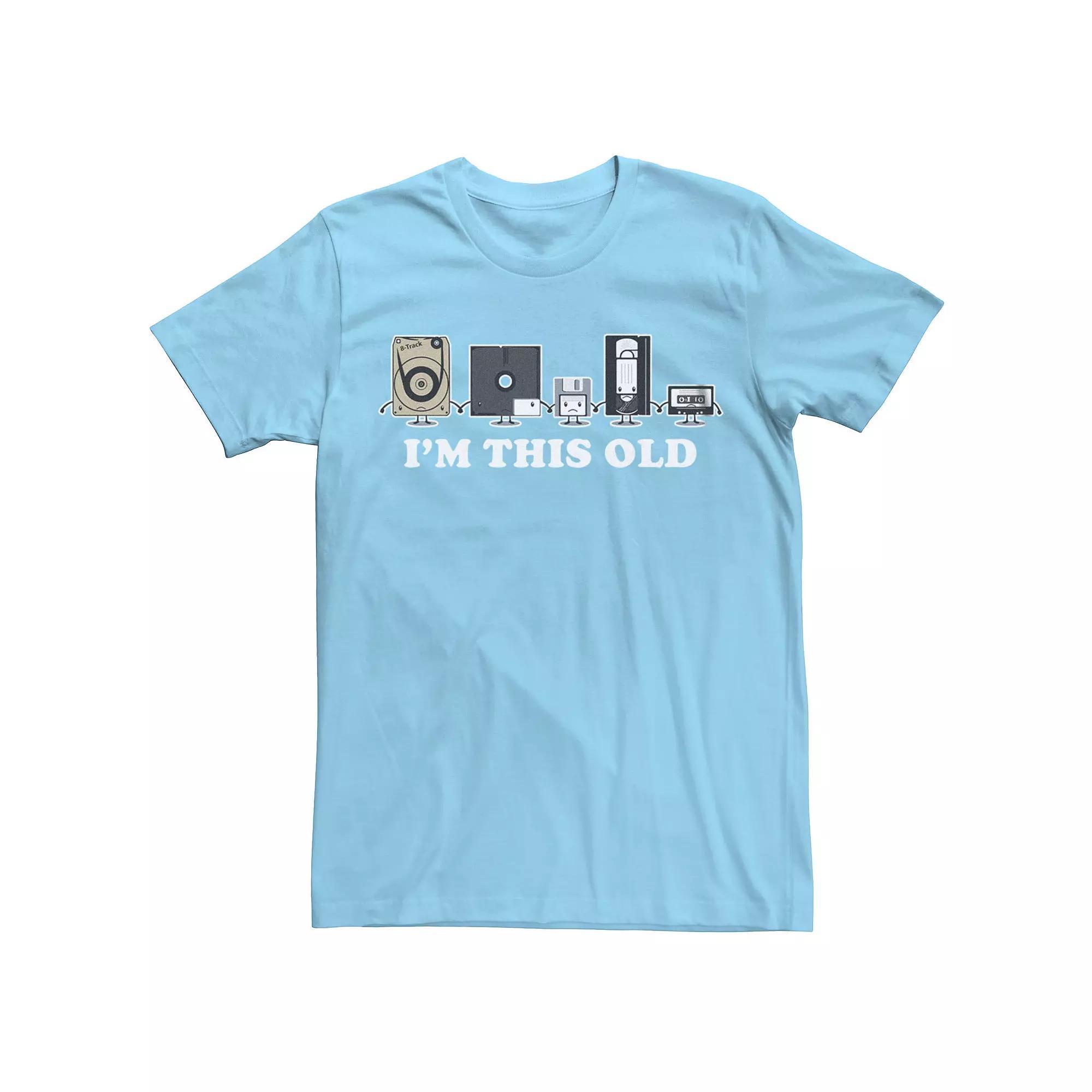 Men's I'm This Old Retro Line Up Graphic Tee, Size: Large, Light Blue Product Image