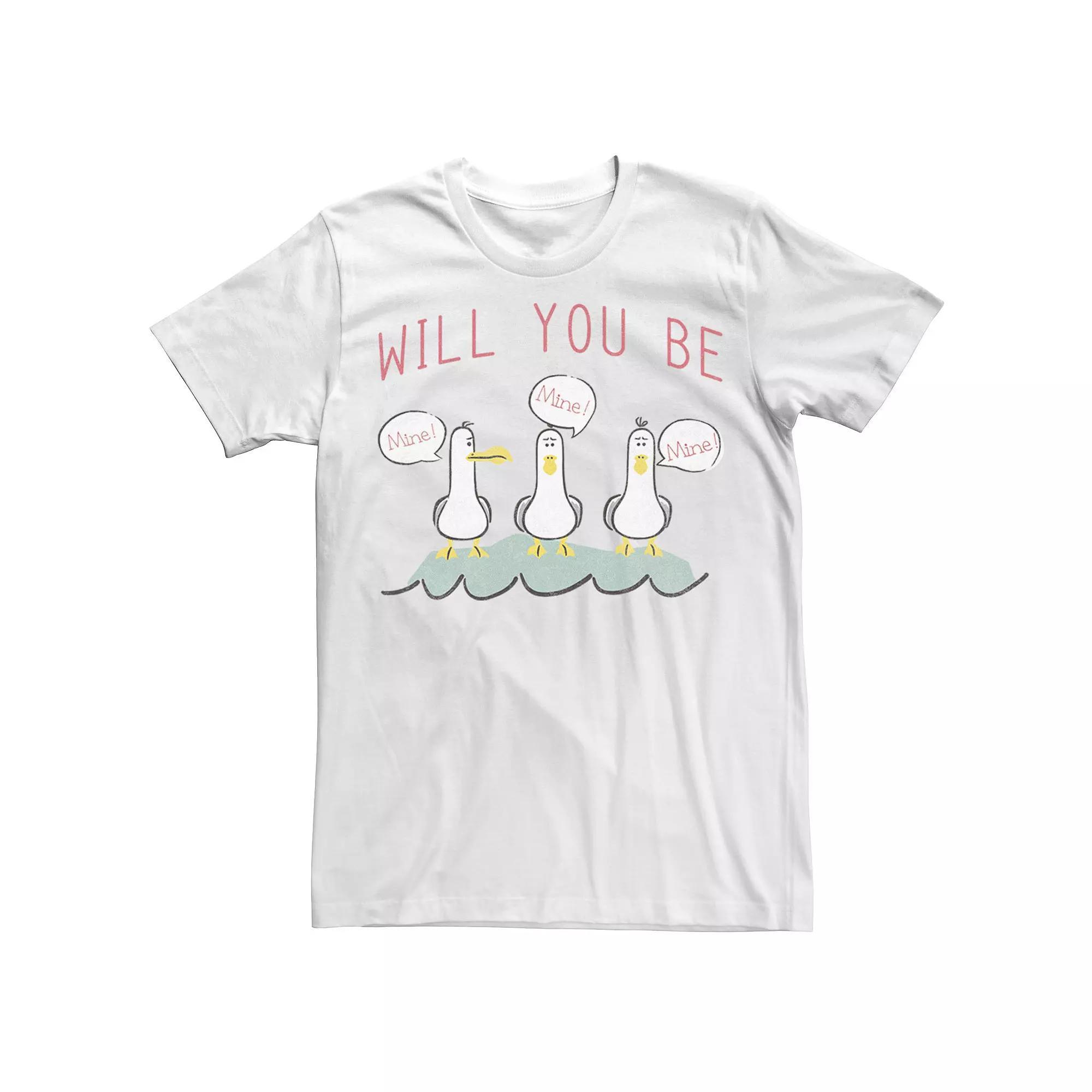 Big & Tall Disney / Pixar Finding Nemo Valentine's Day Seagulls Be Mine Tee, Men's, Size: XLT, White Product Image