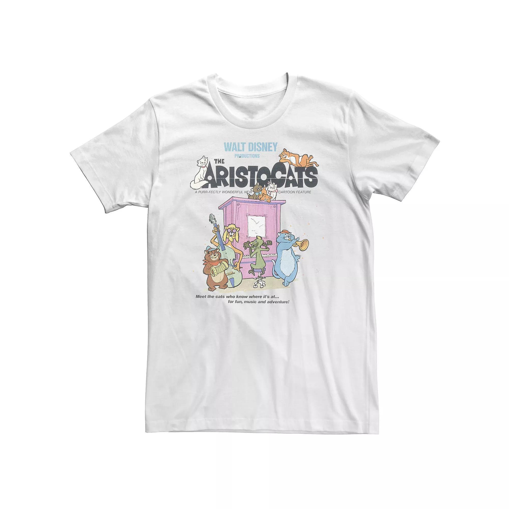 Big & Tall Disney The Aristocats Group Shot Classic Poster Tee, Men's, Size: 5XL, White Product Image