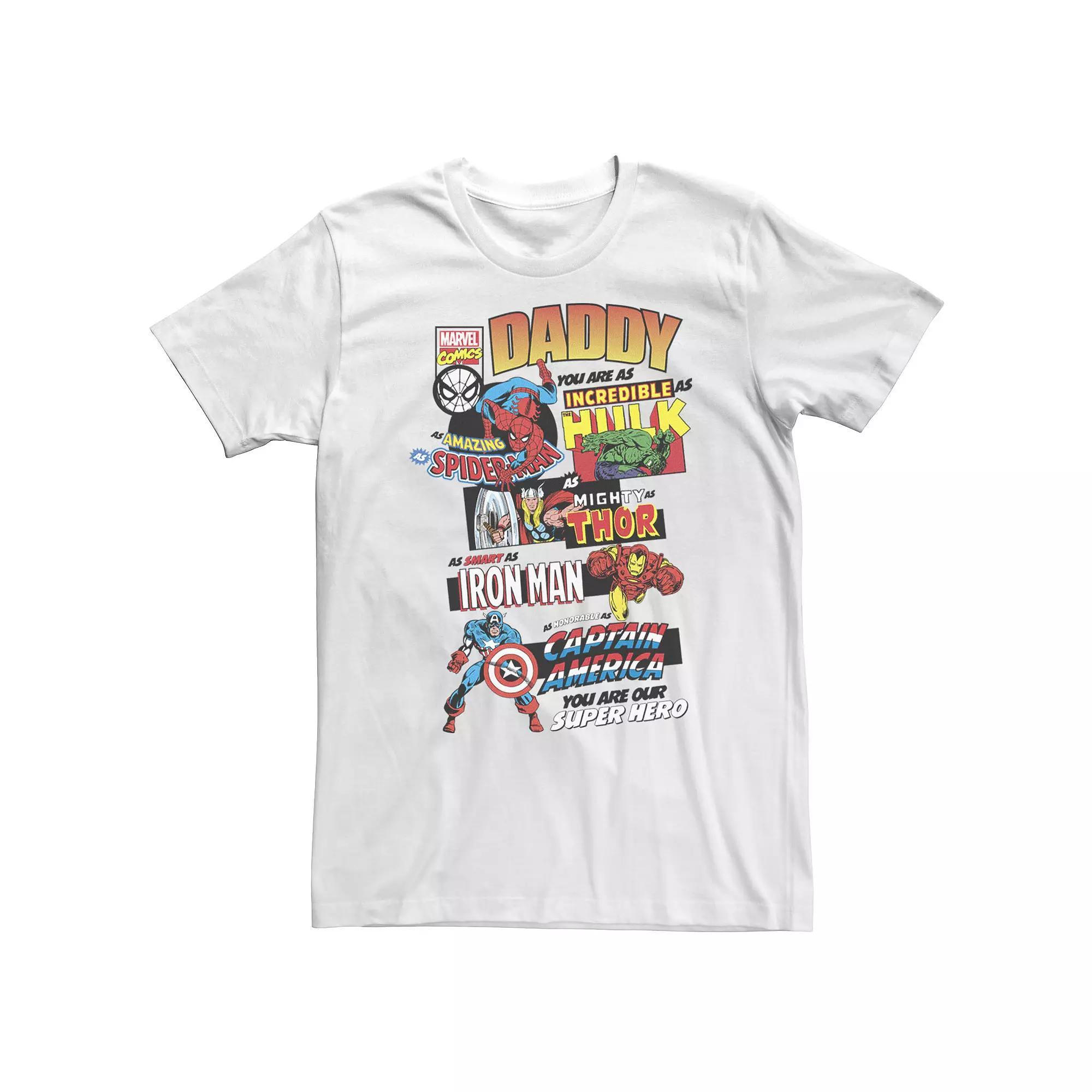 Big & Tall Marvel Ultimate Dad Tee, Men's, Size: 4XL, White Product Image