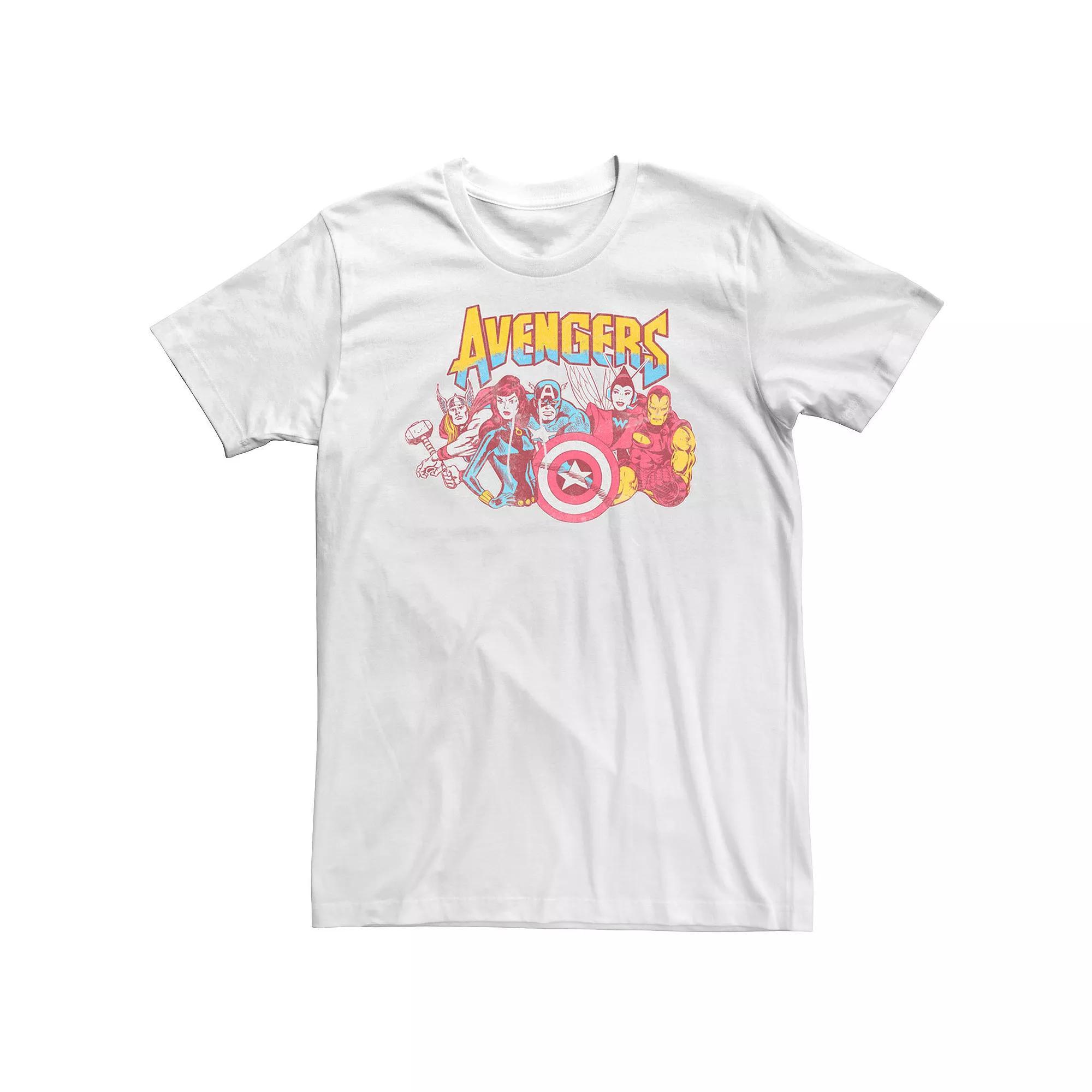 Big & Tall Marvel Avengers Superheroes Vintage Comics Tee, Men's,  Product Image