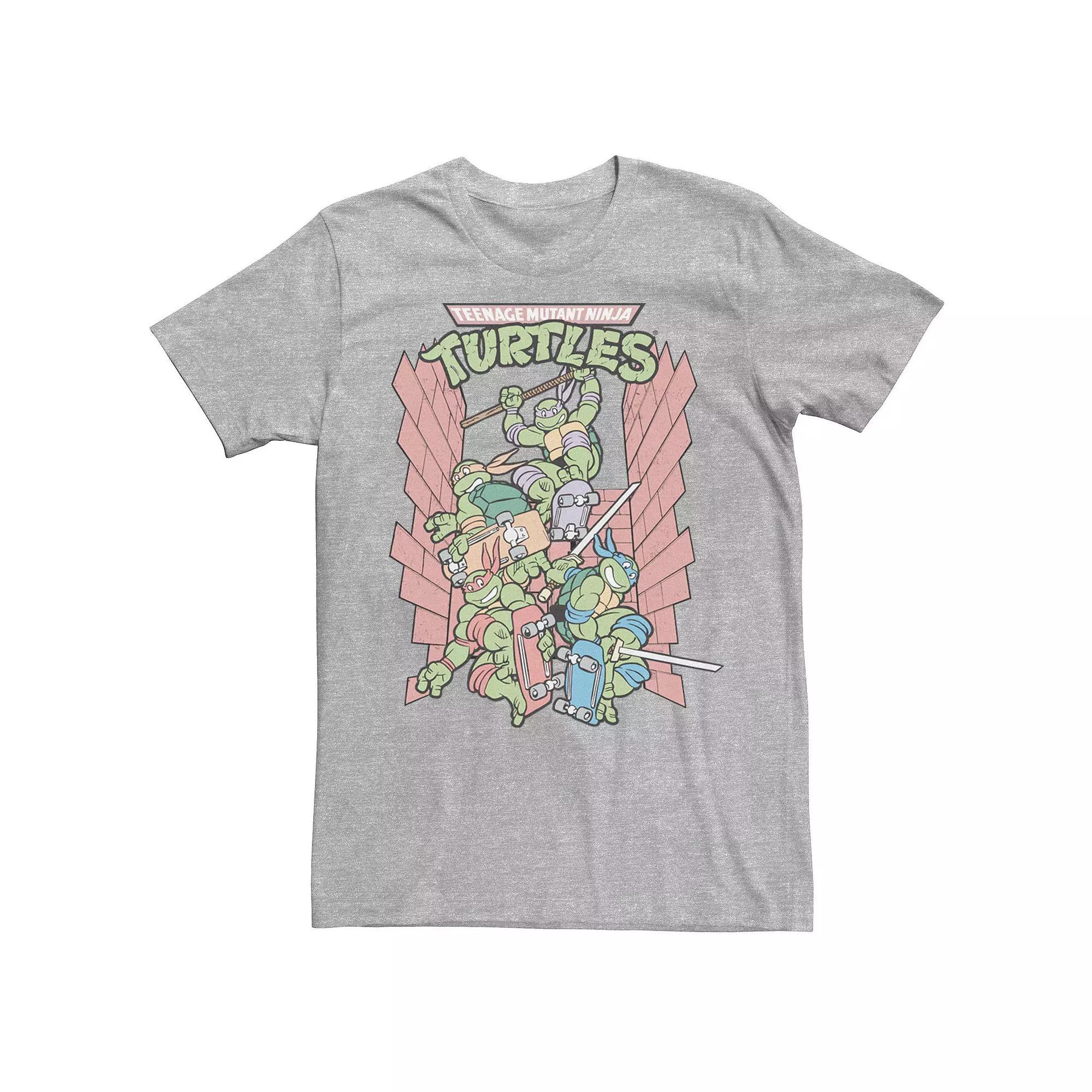 Men's Nickelodeon Teenage Mutant Ninja Turtles Retro Skate Graphic Tee, Size: Medium, Athletic Grey Product Image