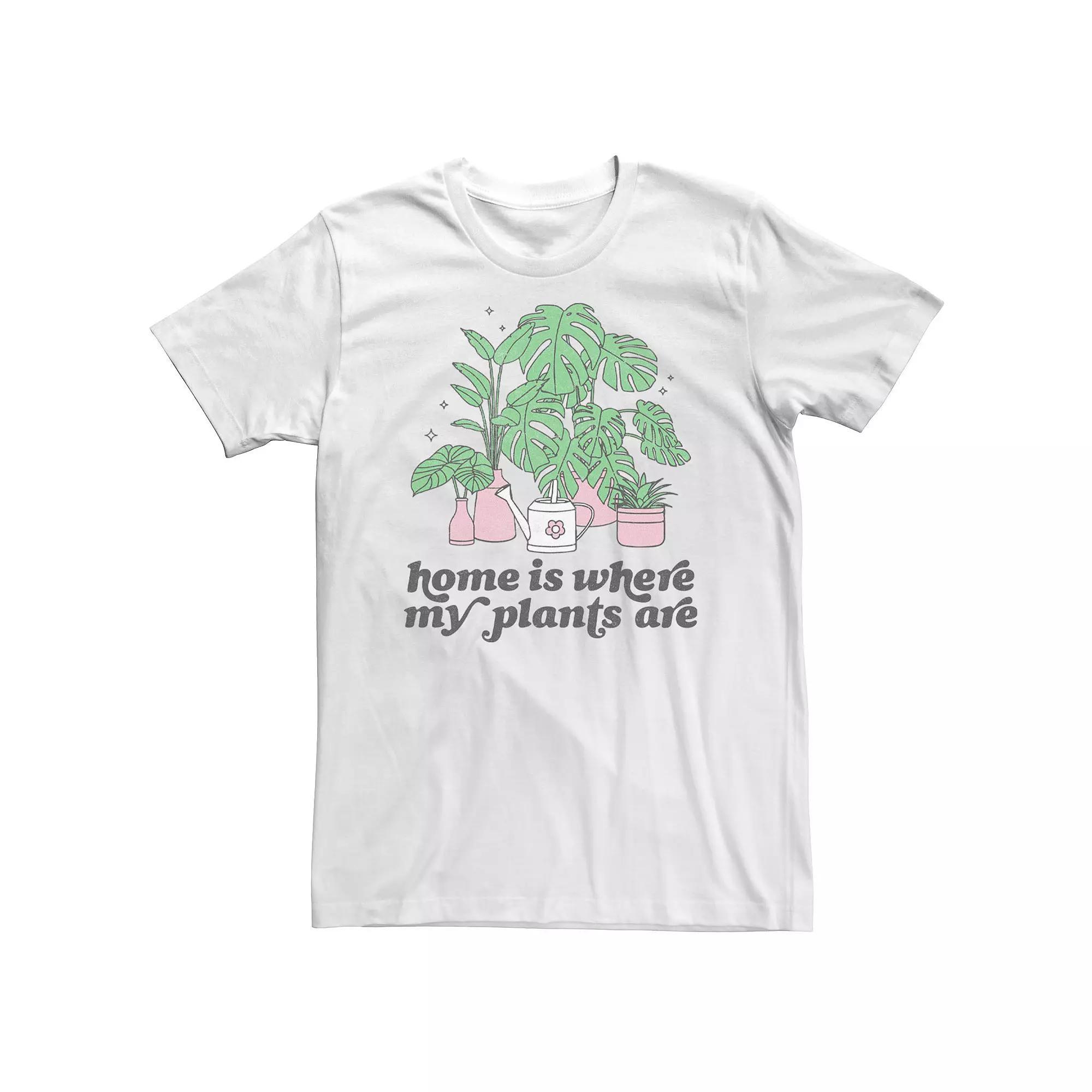 Big & Tall "Home Is Where My Plants Are" Tee, Men's, Size: 4XLT, White Product Image