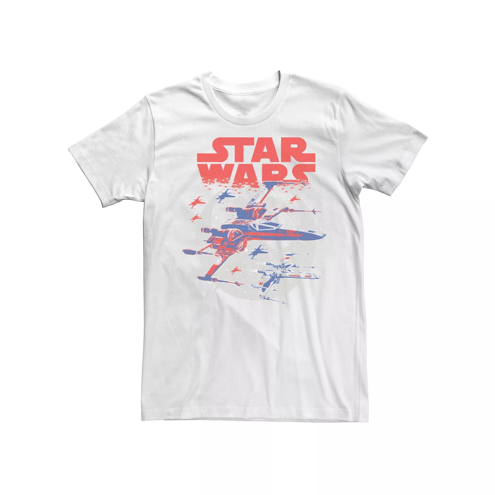 Men's Star Wars X-Wing Fighter Flight Graphic Tee, Size: Small, White Product Image