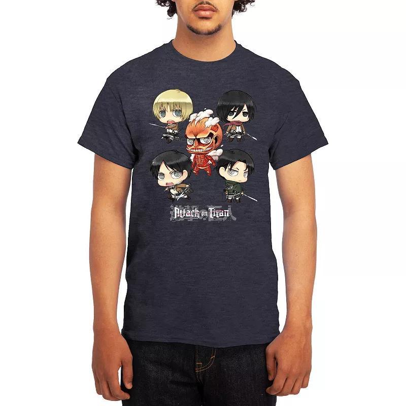 Men's Attack on Titan Chibi Character Arranged Graphic Tee, Size: Small Product Image