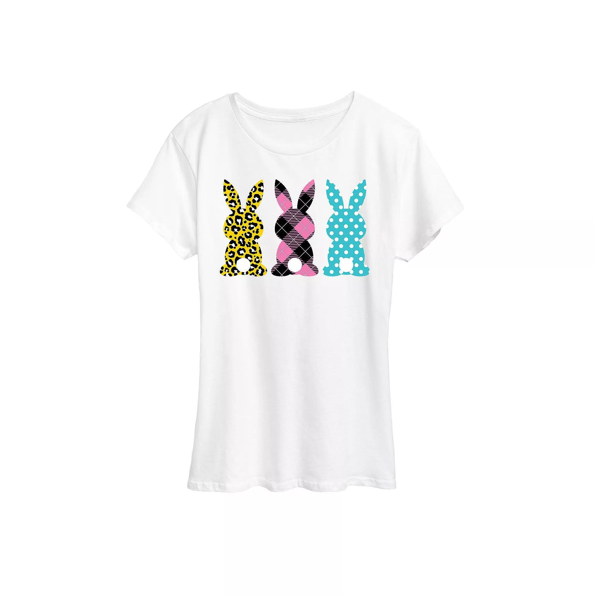 Women's Patterned Bunnies Graphic Tee,  Product Image