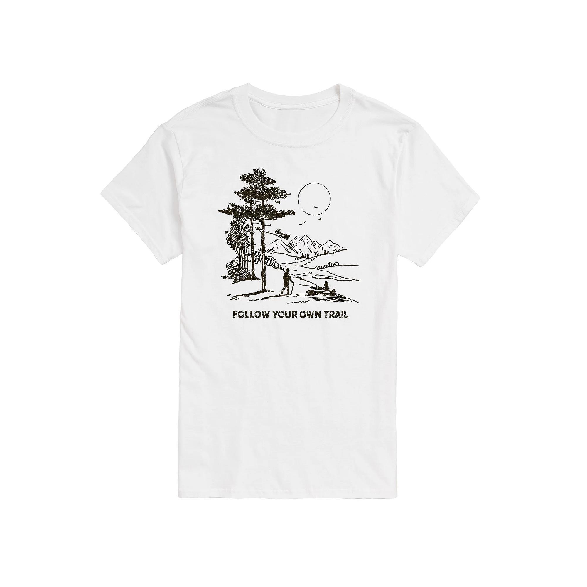 Men's Follow Your Own Trail Graphic Tee, Size: Large, White Product Image