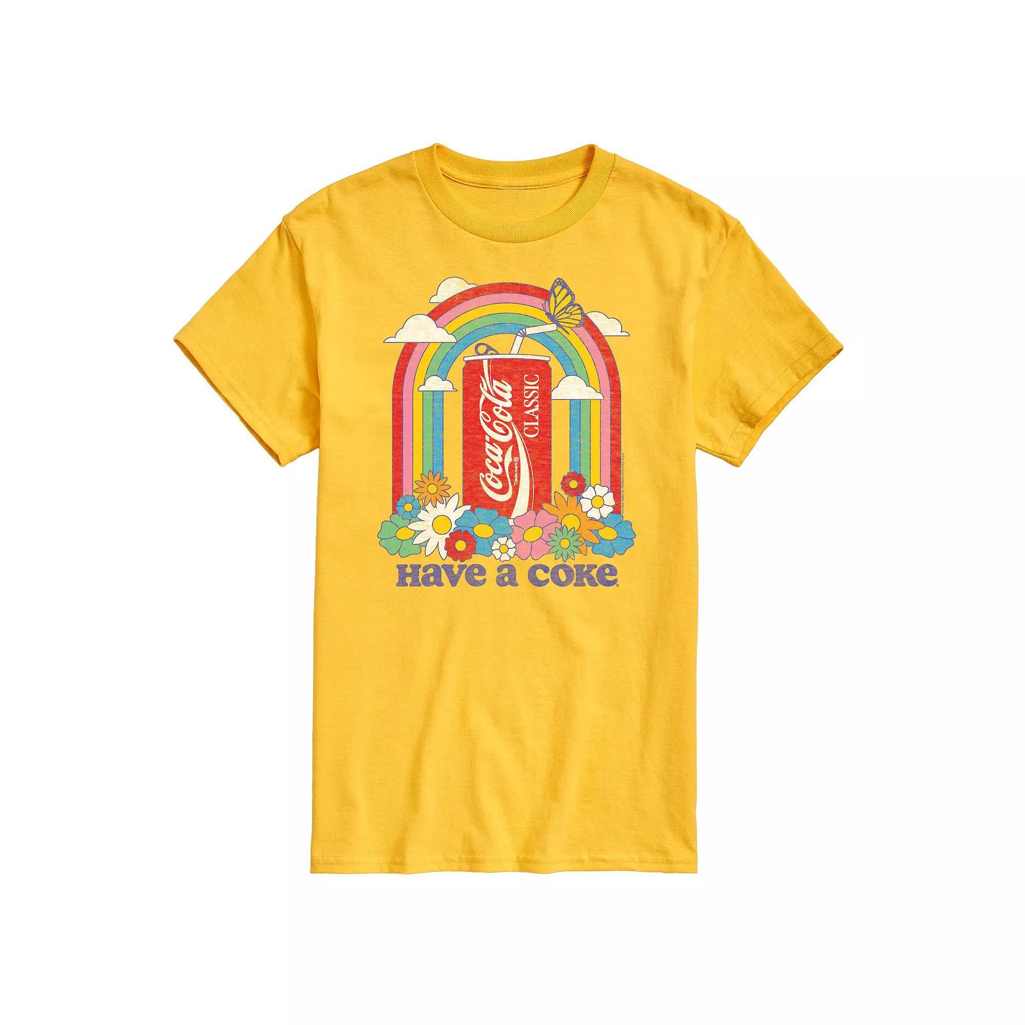 Men's Coca-Cola Have A Coke Rainbow Graphic Tee, Size: Small, Yellow Product Image