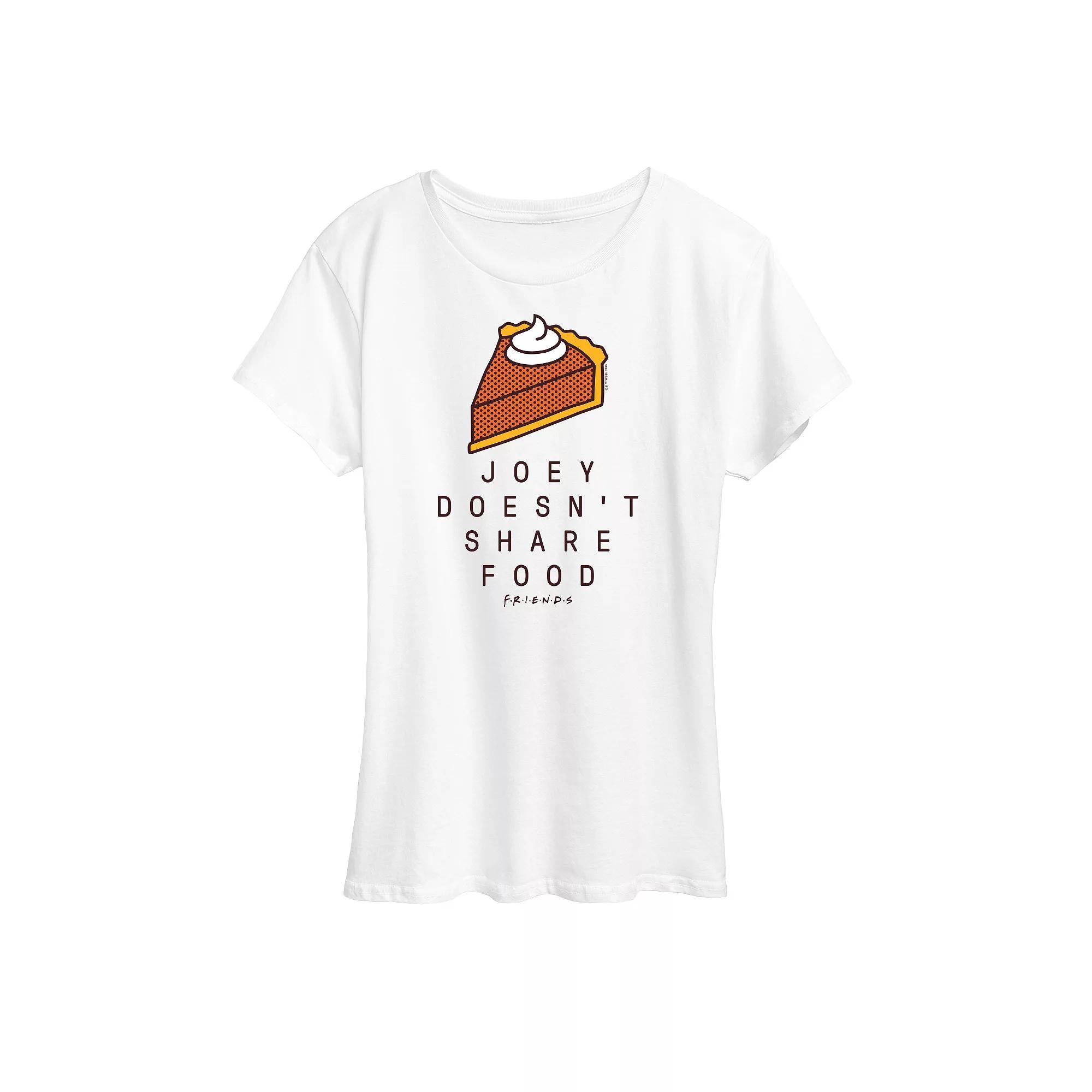 Women's Friends Joey Doesn't Share Food Graphic Tee, Girl's, Size: XXL, White Product Image