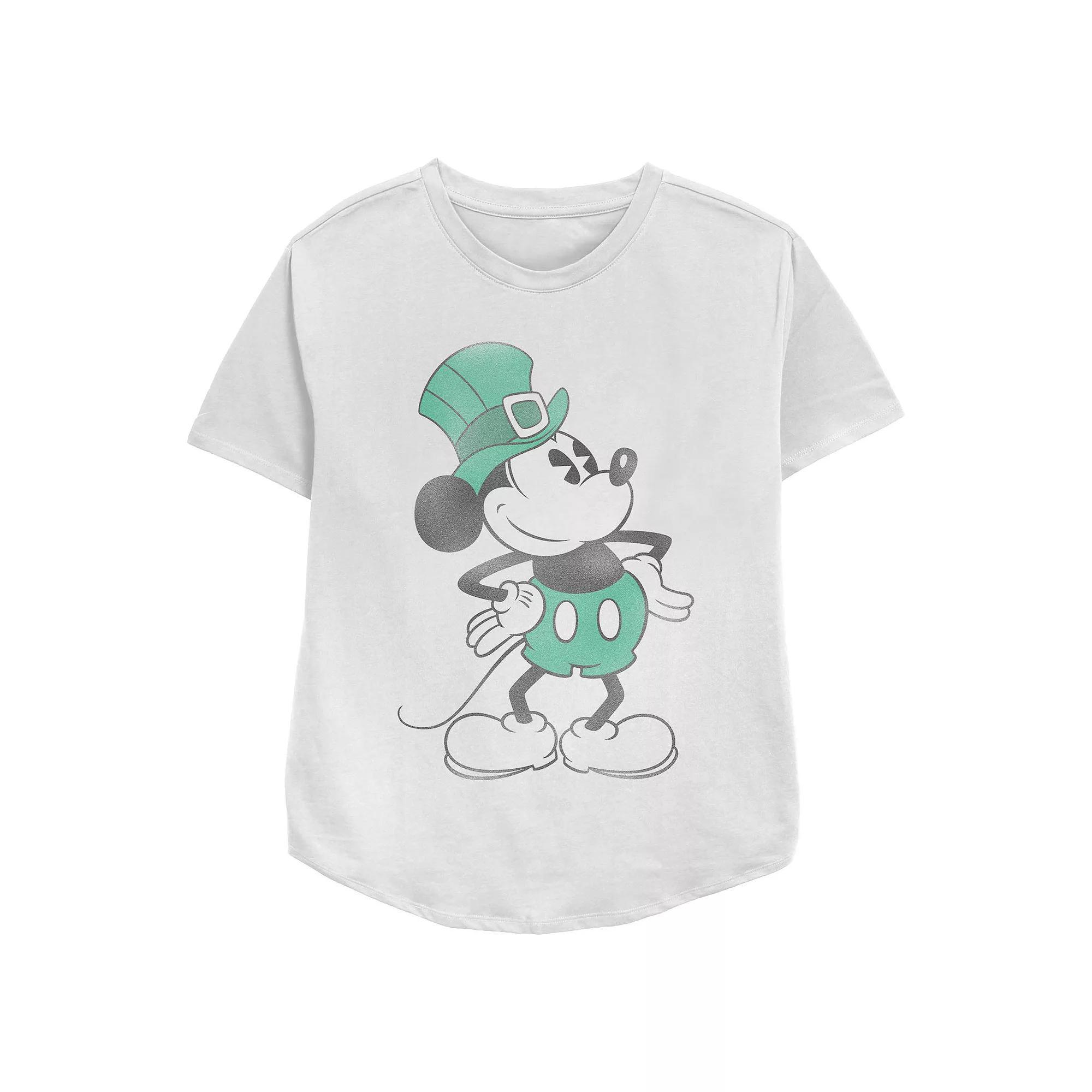 Disney's Mickey Mouse St. Patrick's Day Vintage Fashion Women's Relaxed Fit Graphic Tee,  Product Image