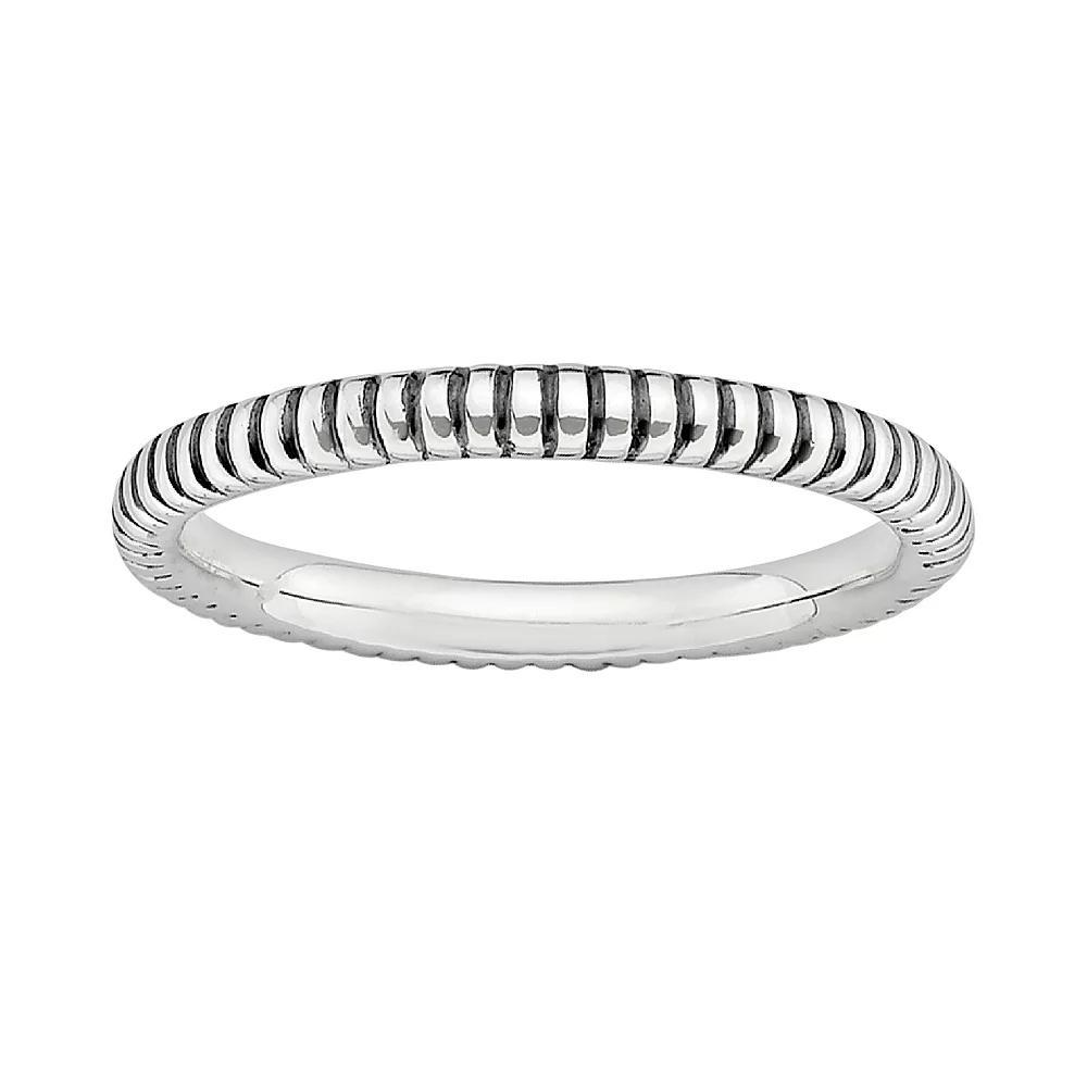 Stacks & Stones Sterling Silver Ribbed Stack Ring, Women's,  Product Image