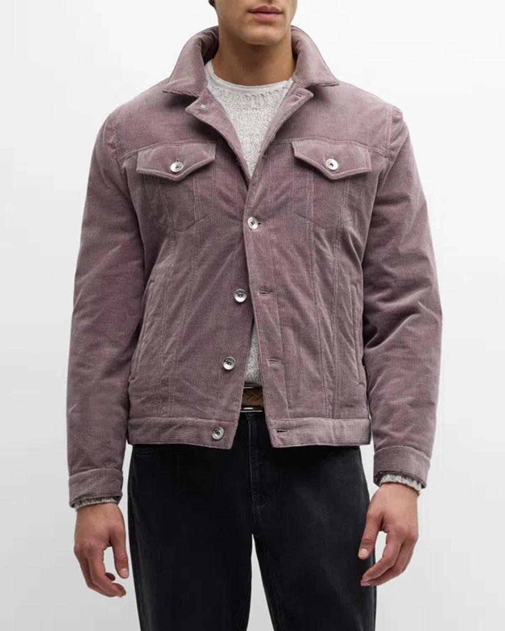 BRUNELLO CUCINELLI Comfort Cotton-cashmere Corduroy Jacket In Light Purple Product Image