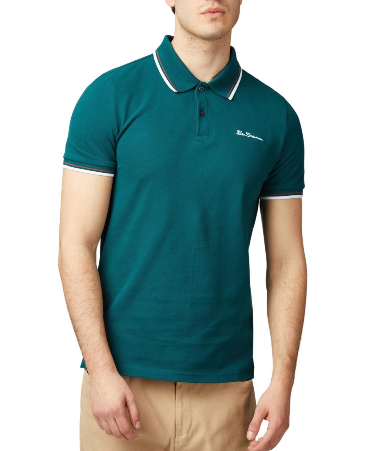 Ben Sherman Mens Signature Regular-Fit Tipped Cotton Pique Polo Shirt Product Image