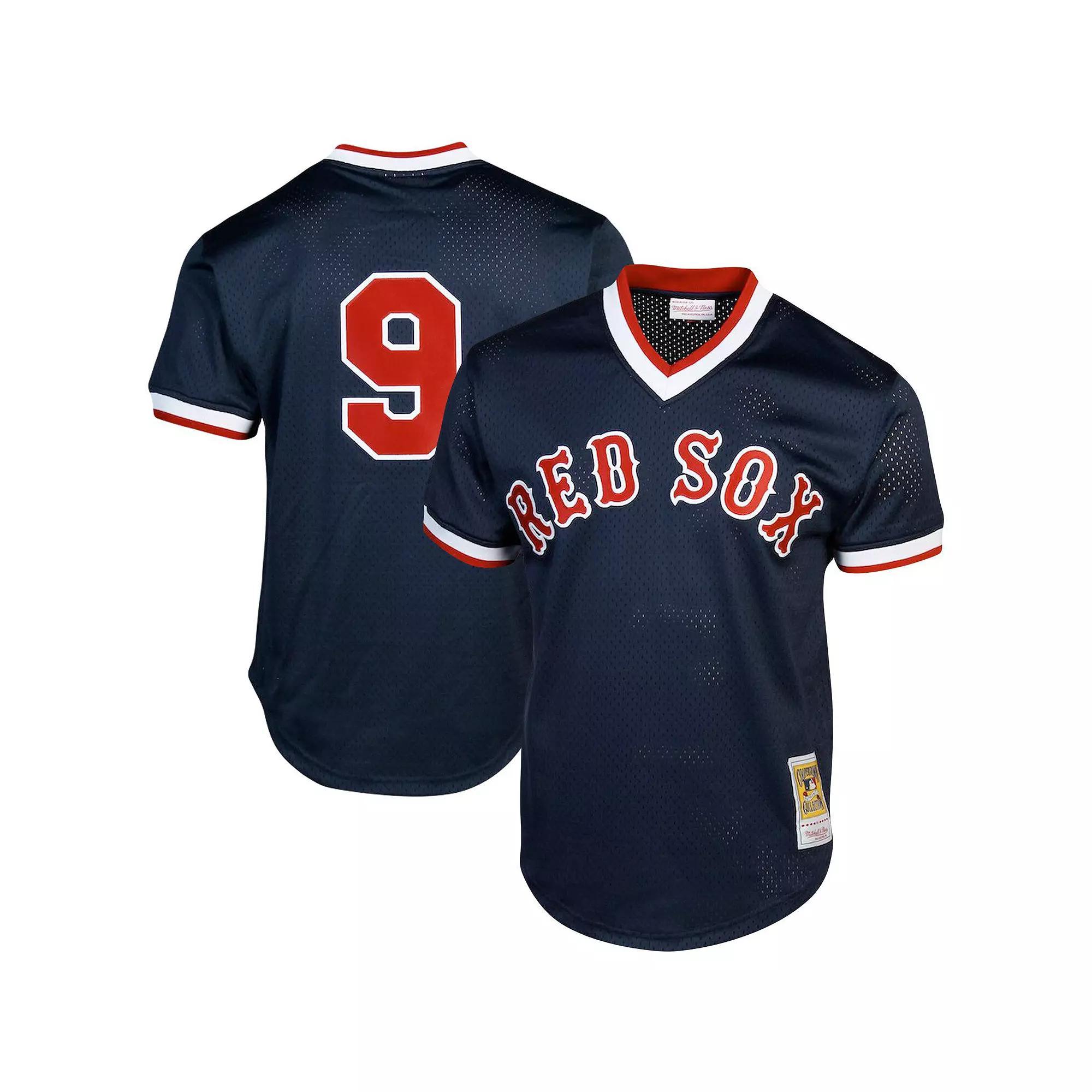 Men's Mitchell & Ness Ted Williams Navy Boston Red Sox Cooperstown Collection Big & Tall Mesh Batting Practice Jersey, Size: XLT, Blue Product Image