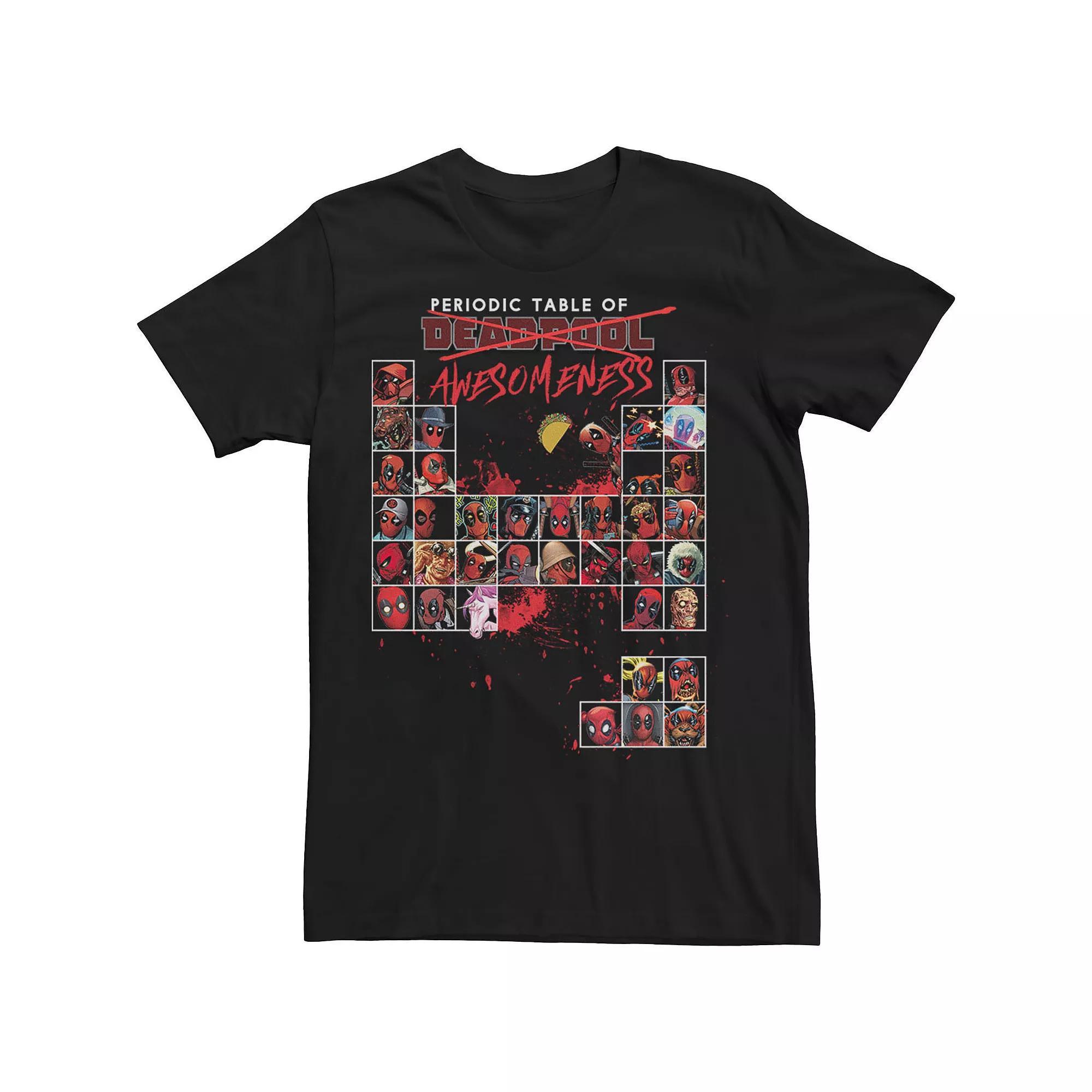 Big & Tall Marvel Deadpool Periodic Table Of Awesomeness Tee, Men's,  Product Image
