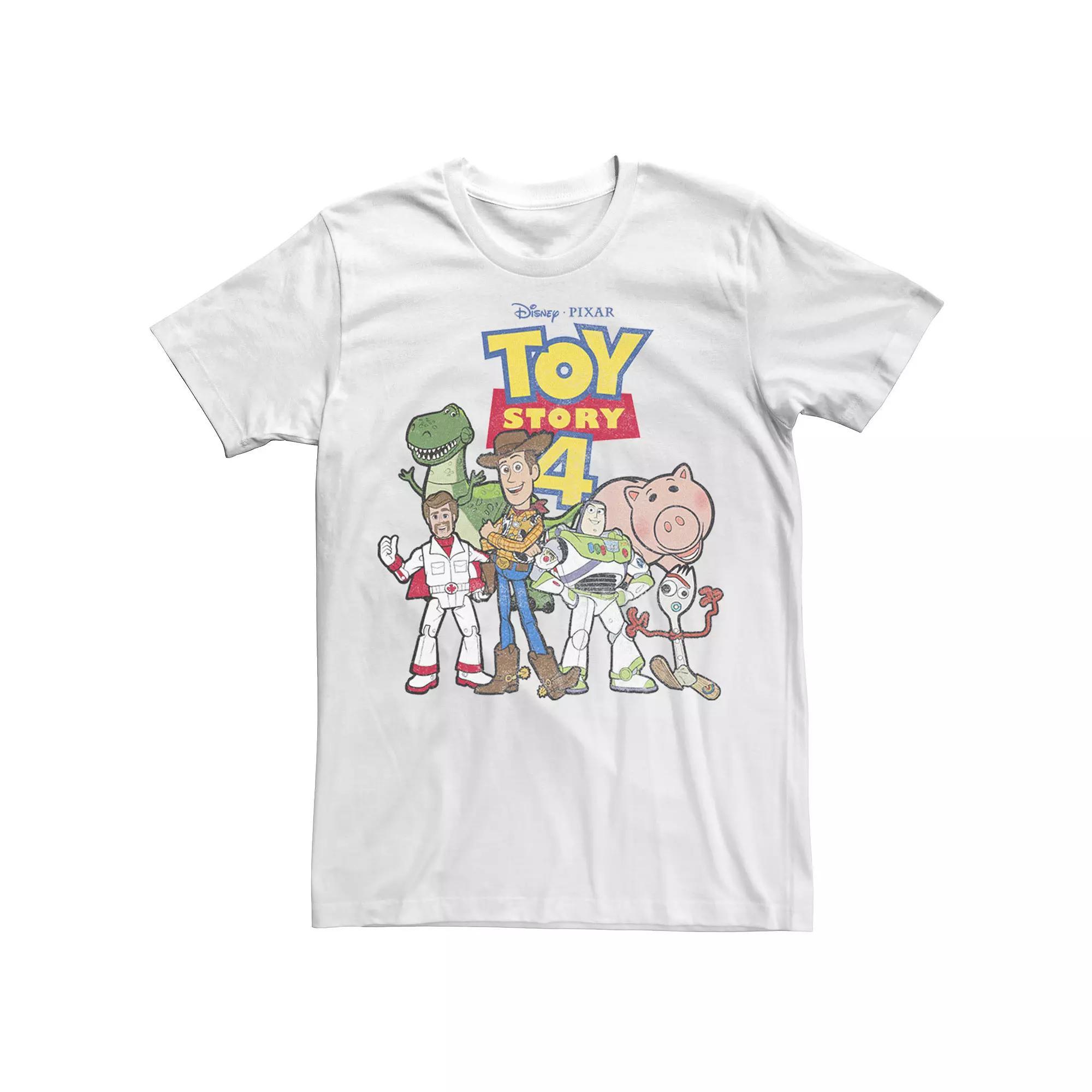 Big & Tall Disney / Pixar Toy Story 4 New Group Shot Movie Logo Poster Tee, Men's, Size: XLT, White Product Image