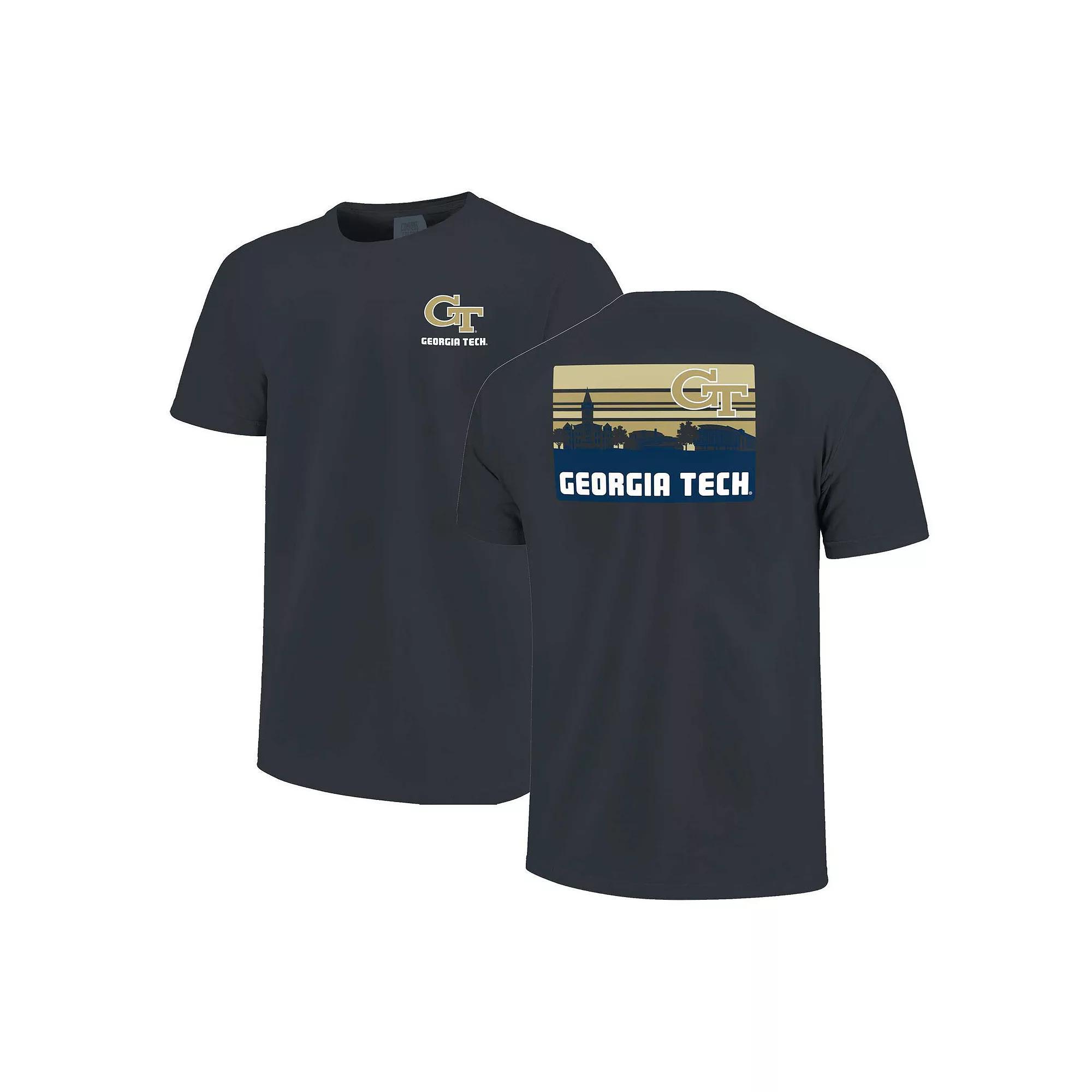 Men's Navy Georgia Tech Yellow Jackets Striped Campus Skyline T-Shirt, Size: Large, Nc2 Blue Product Image