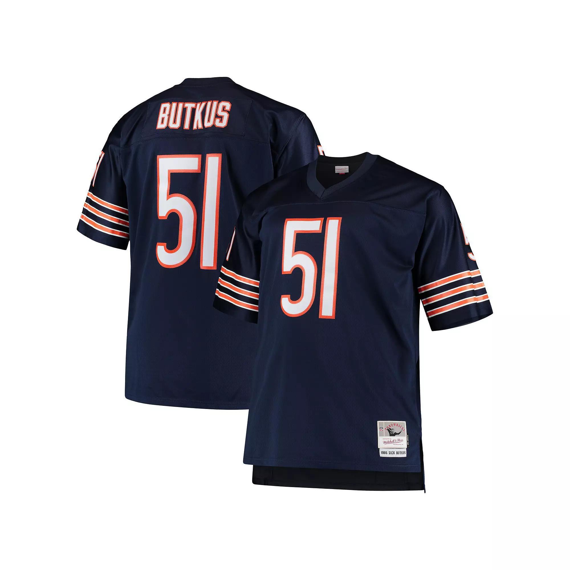 Men's Mitchell & Ness Dick Butkus Navy Chicago Bears Big & Tall 1966 Retired Player Replica Jersey,  Product Image