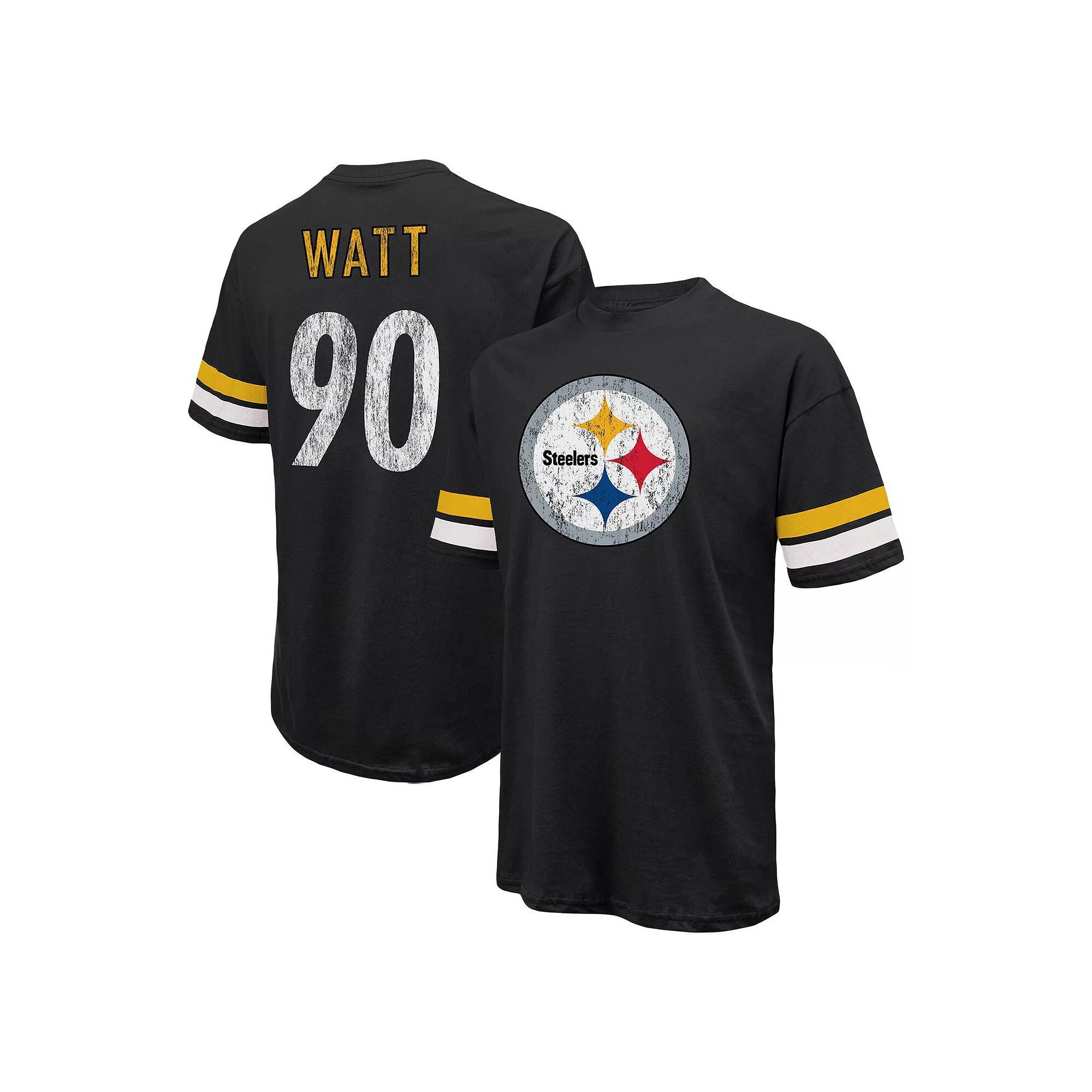 Men's Majestic Threads T.J. Watt Black Pittsburgh Steelers Name & Number Oversize Fit T-Shirt, Size: Large Product Image