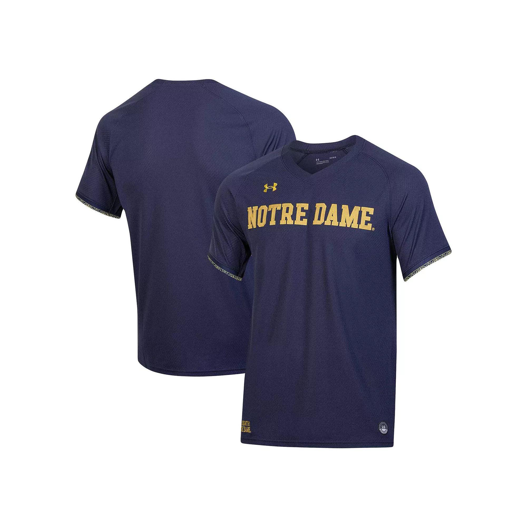 Men's Under Armour Navy Notre Dame Fighting Irish Replica Baseball Jersey, Size: Small, Blue Product Image