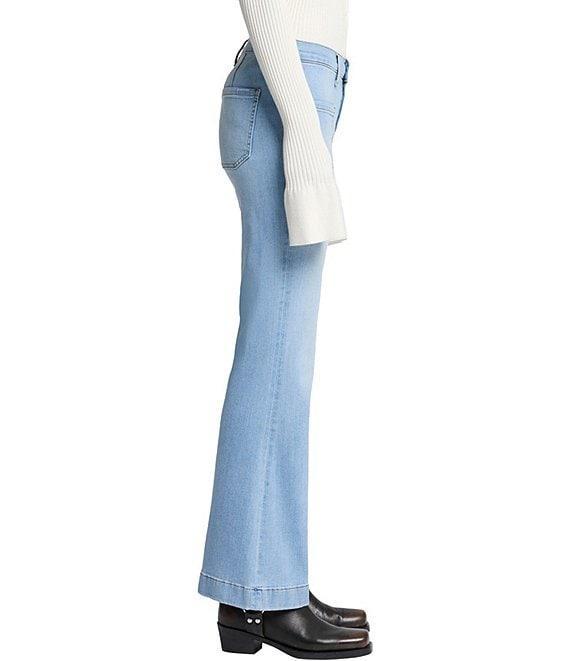 7 For All Mankind Dojo Tailorless Front Patch Pocket Mid Rise Flare Leg Jeans Product Image