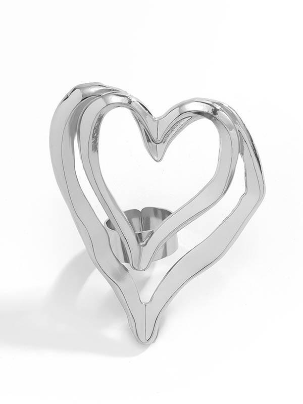 Heart Shape Solid Color Rings Accessories Product Image