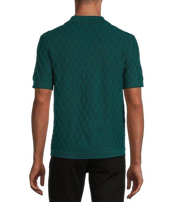 Murano Big & Tall Shape of Water Collection Textured Short Sleeve Camp Sweater Product Image