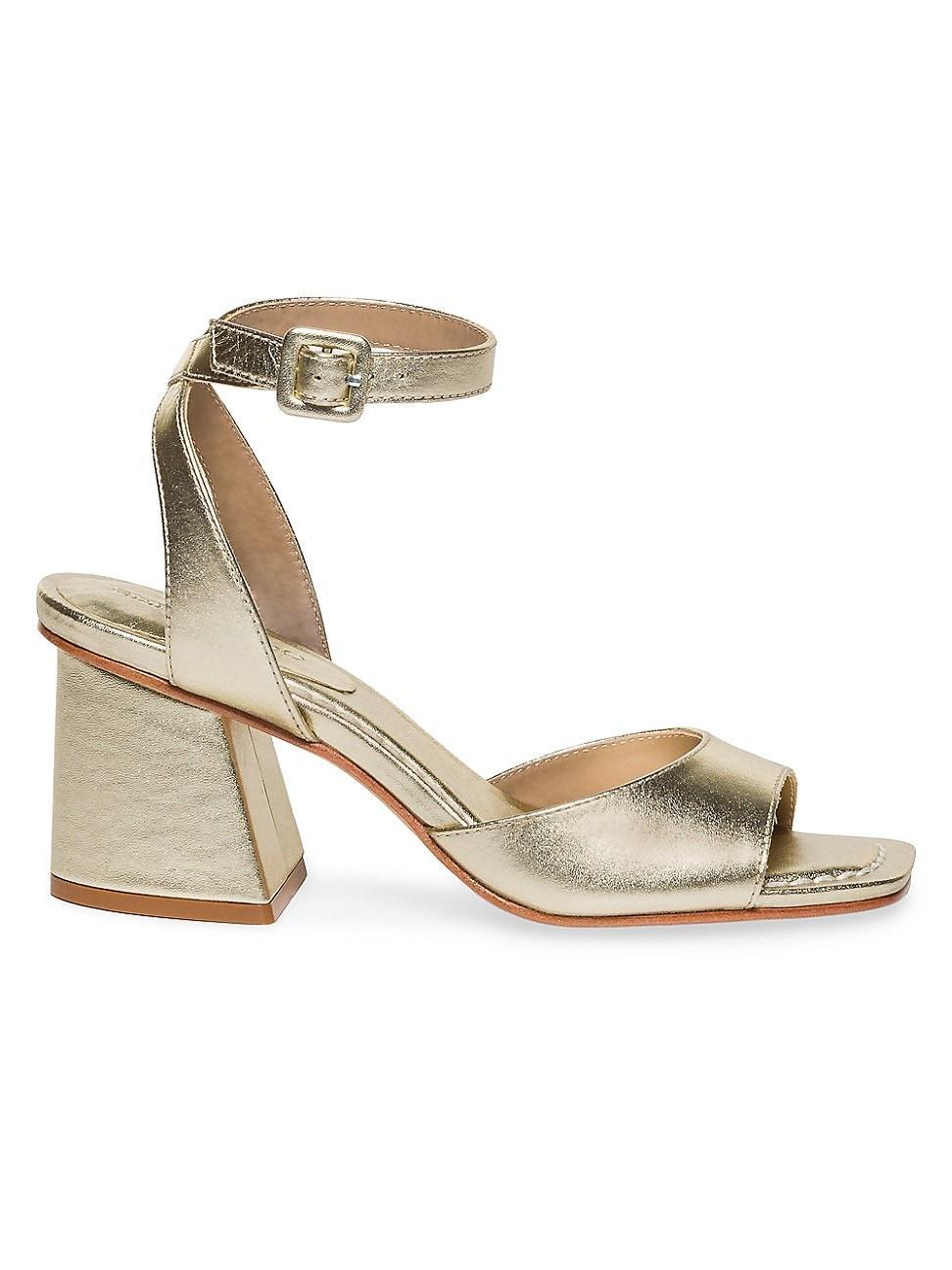 Womens Nyack Metallic Leather Block Heel Sandals Product Image