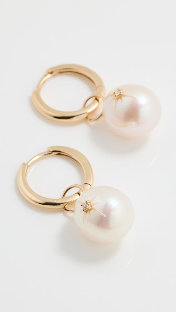 Mateo 14k Diamond Studded Baroque Pearl Drop Earrings | Shopbop Product Image