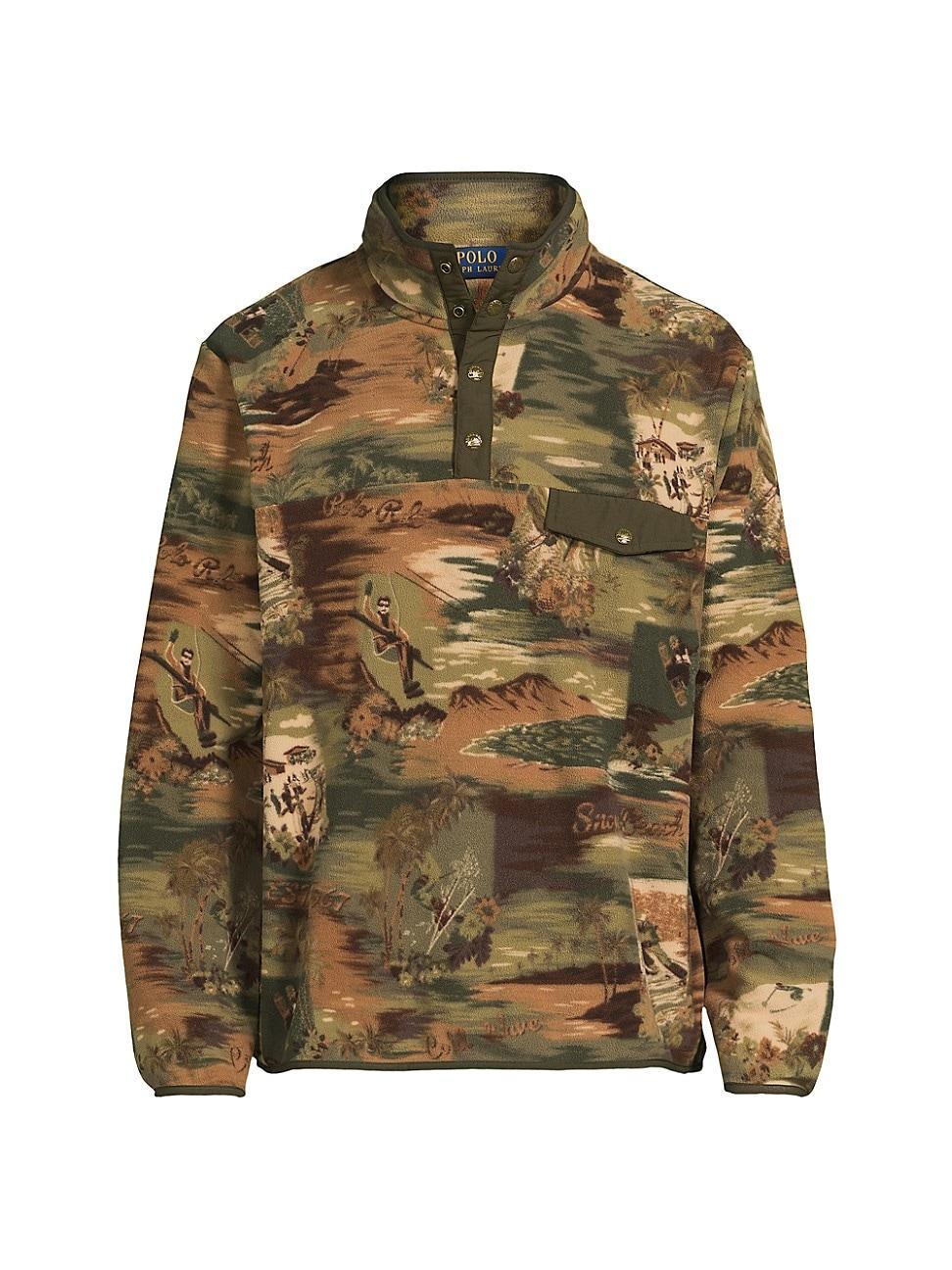 Mens Sea-To-Ski Camo Fleece Hybrid Pullover Product Image