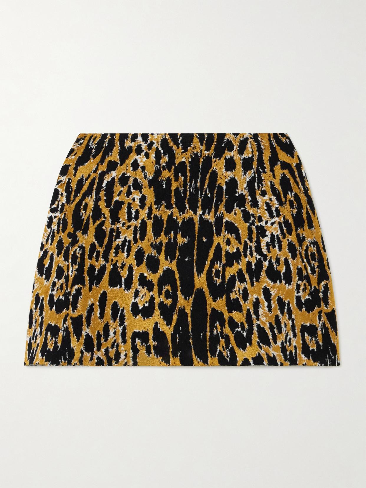 ALAÏA Leopard-print Miniskirt In Noirmulticolor Product Image