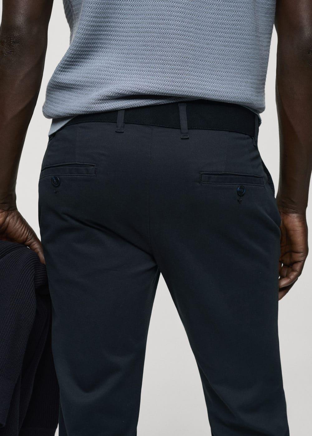 Mango Mens Cotton Tapered Crop Pants Product Image