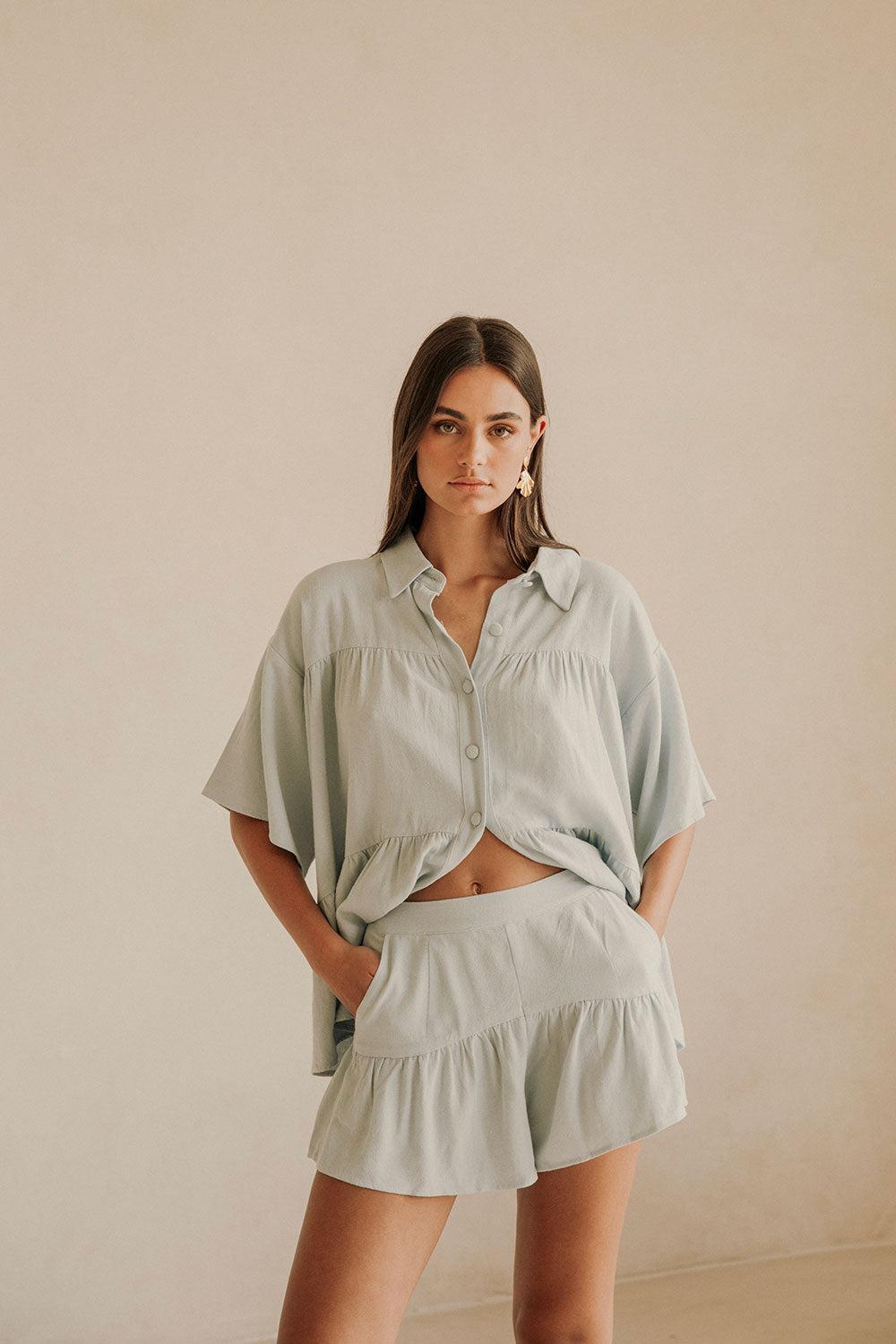 Luna Shorts - Blue Product Image