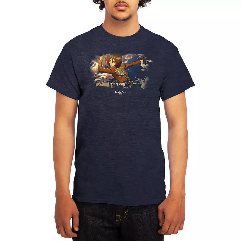 Men's Attack on Titan Standing Pile Tee, Size: XXL, Royal Blue Product Image