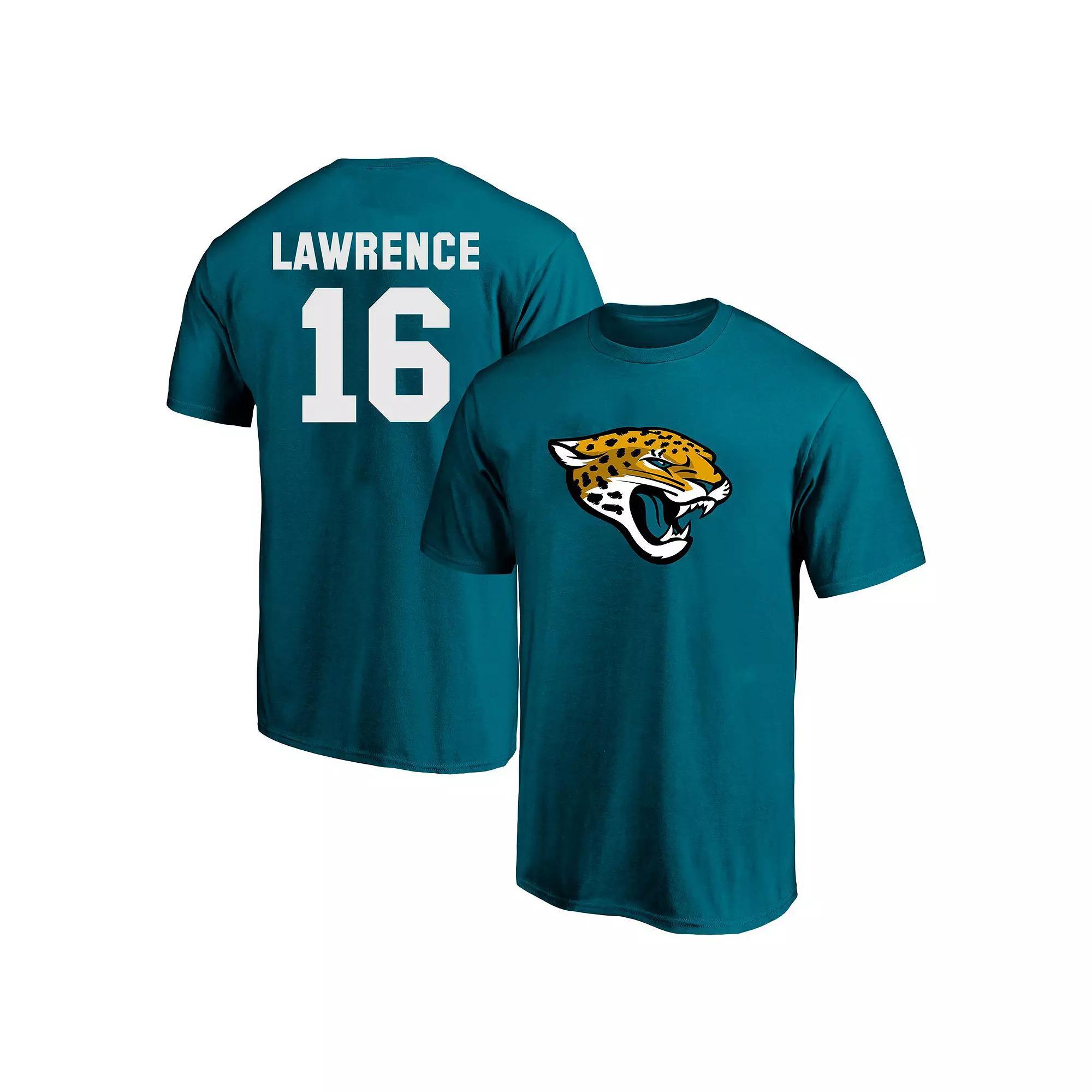 Men's Fanatics Trevor Lawrence Teal Jacksonville Jaguars Big & Tall Player Name & Number T-Shirt, Size: 4XLT, Blue Product Image