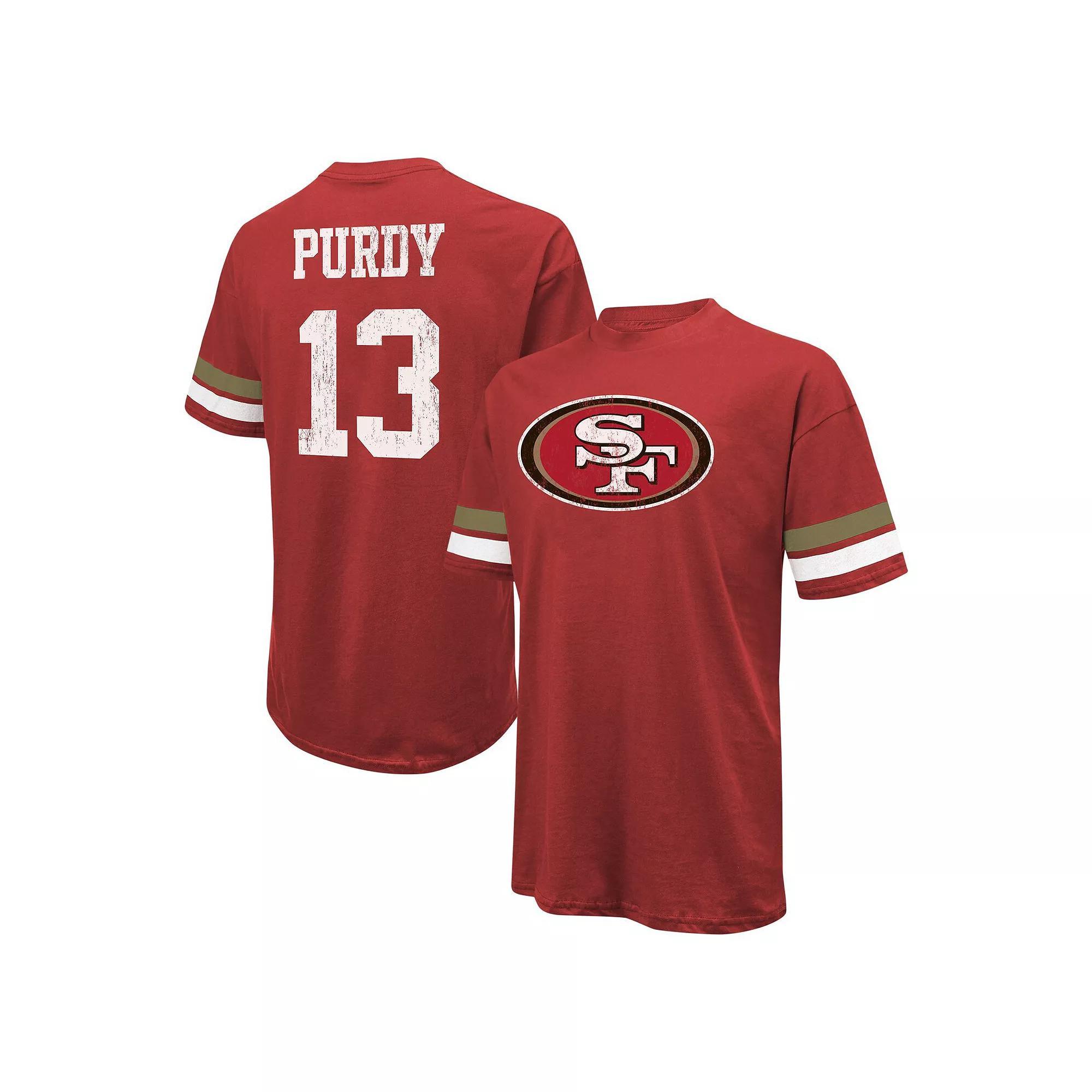 Men's Majestic Threads Brock Purdy Scarlet San Francisco 49ers Name & Number Over Product Image