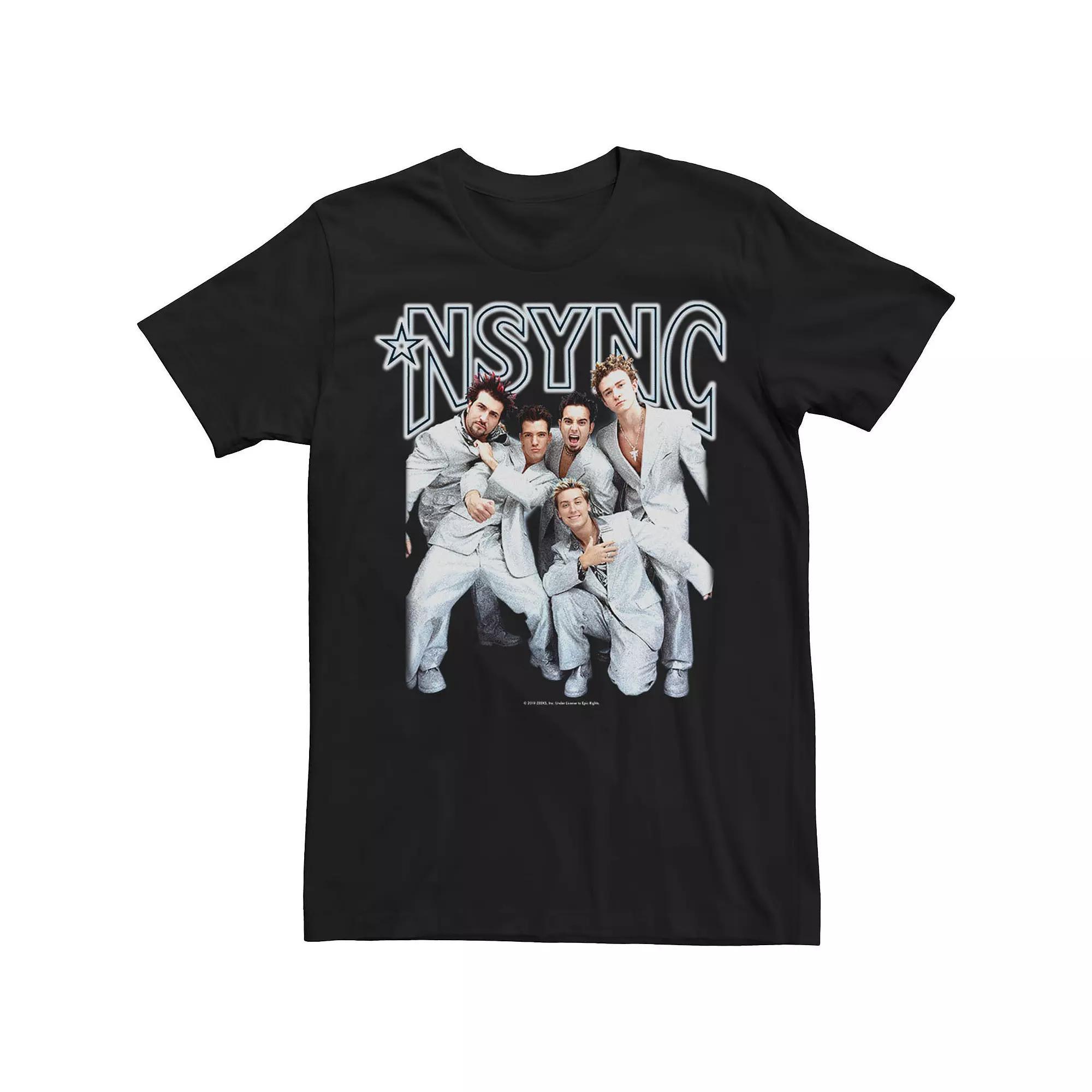 Big & Tall NSYNC Group Shot Portrait Tee, Men's, Size: 3XL Tall, Black Product Image