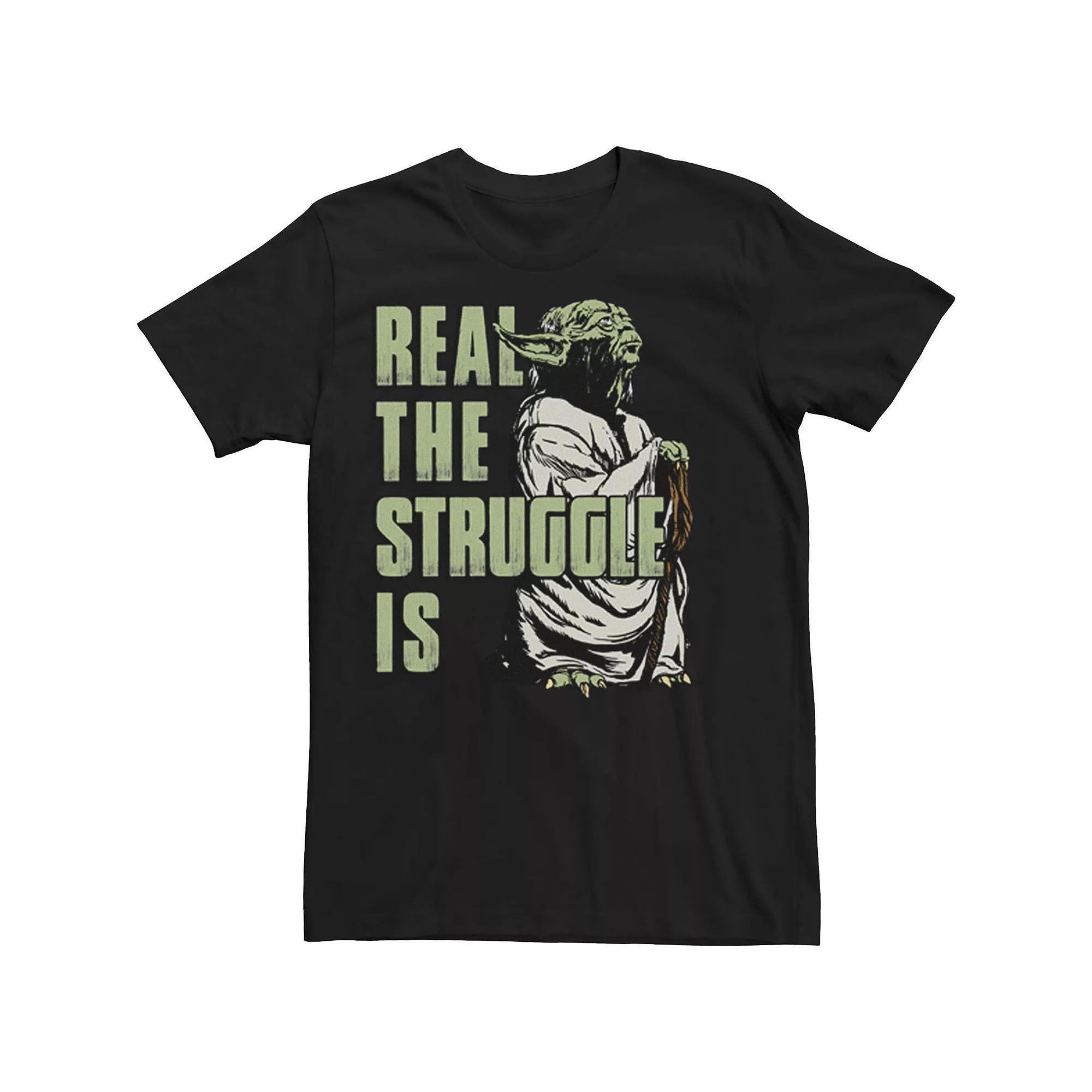 Men's Star Wars Yoda Real The Struggle Is Tee,  Product Image