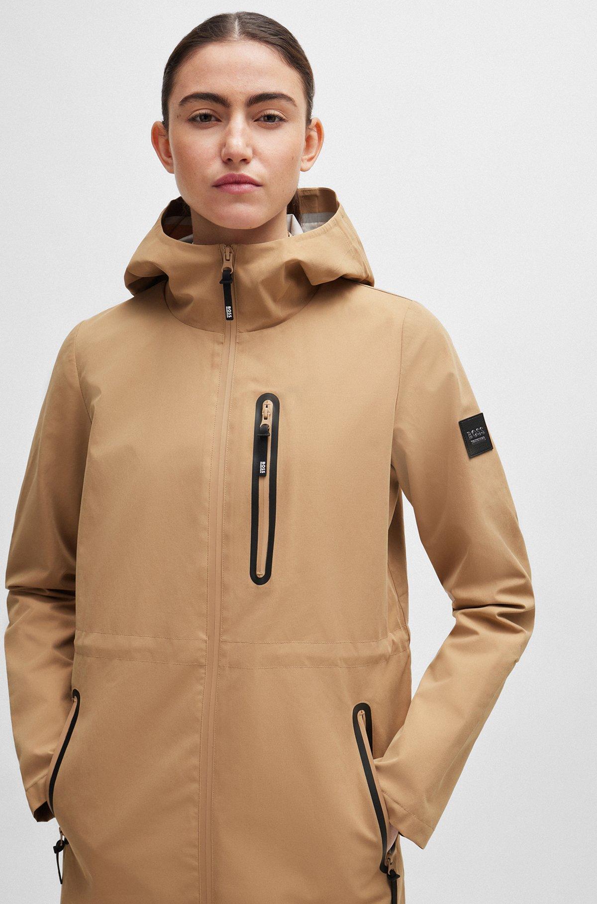 Equestrian hardshell parka jacket with water-repellent finish Product Image