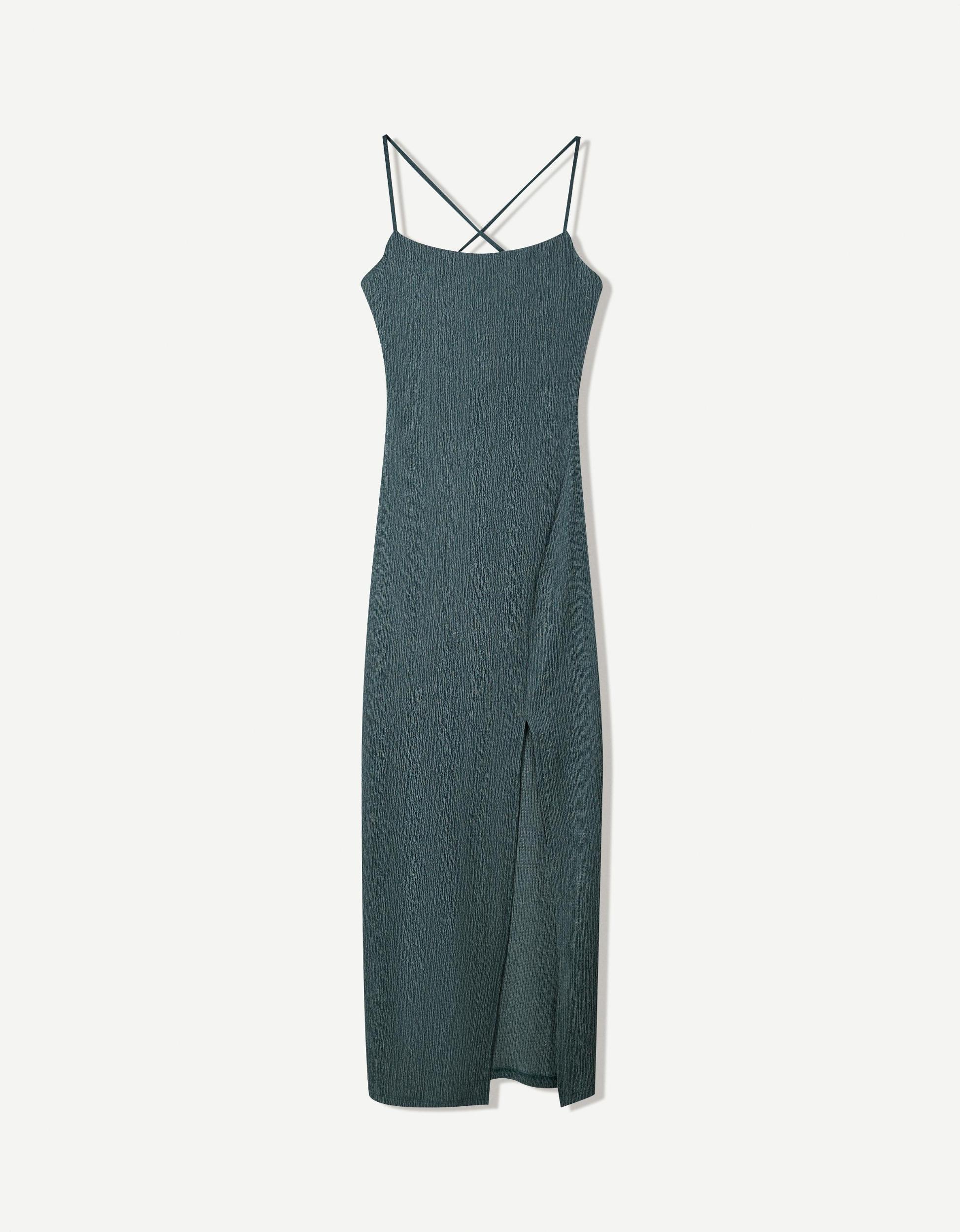 Rustic midi dress with straps Product Image