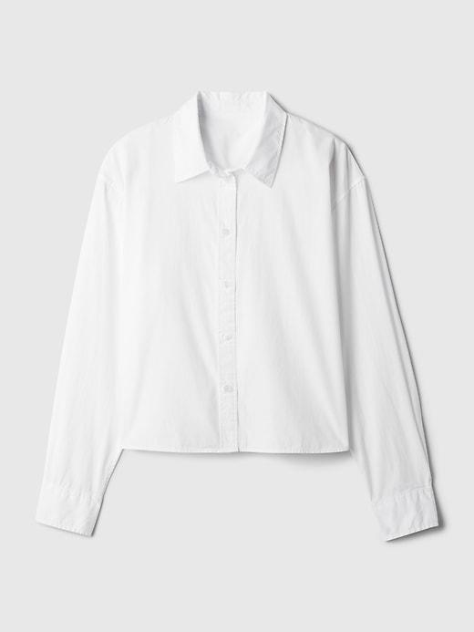 100% Linen Cropped Shirt Product Image