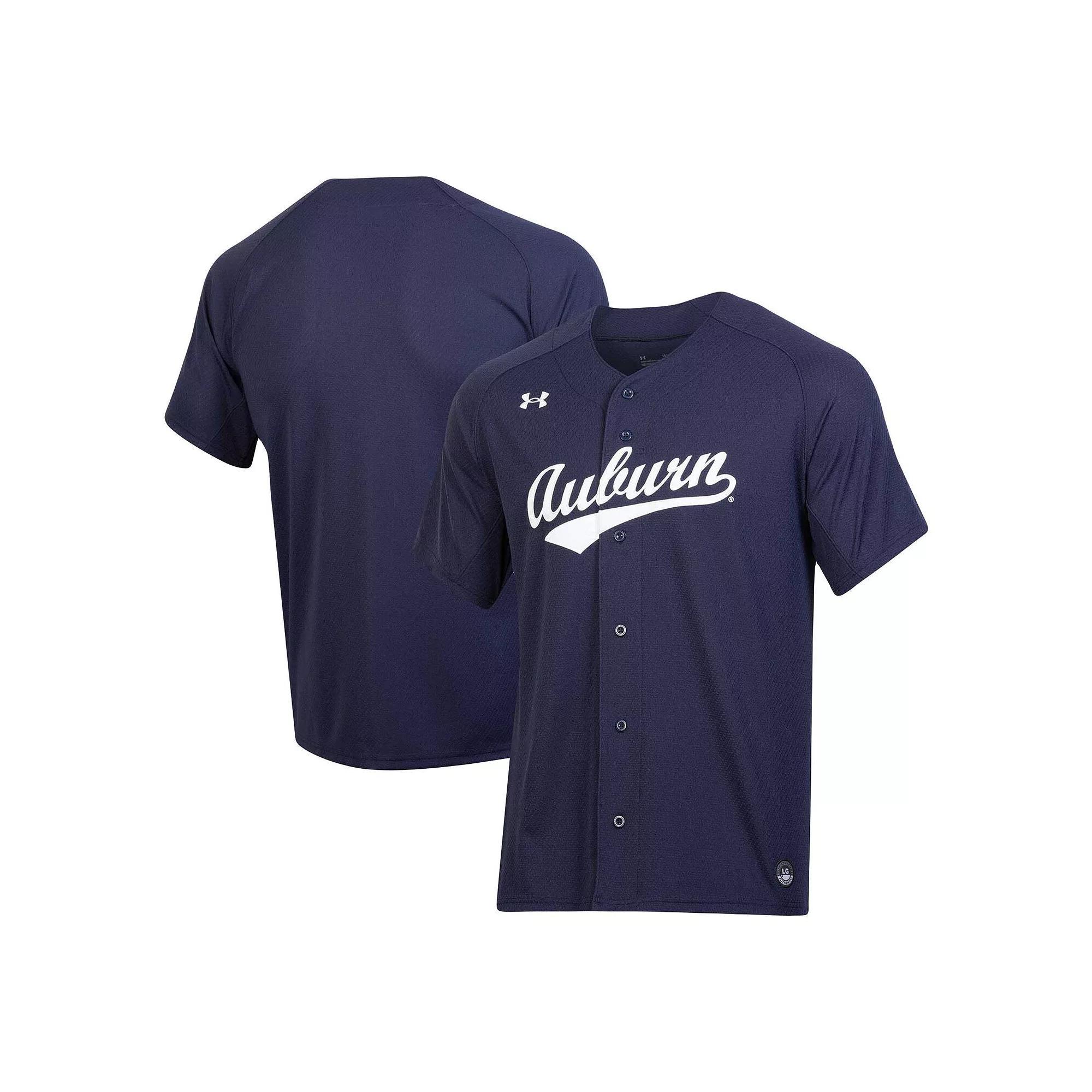 Men's Under Armour Navy Auburn Tigers Replica Baseball Jersey,  Product Image